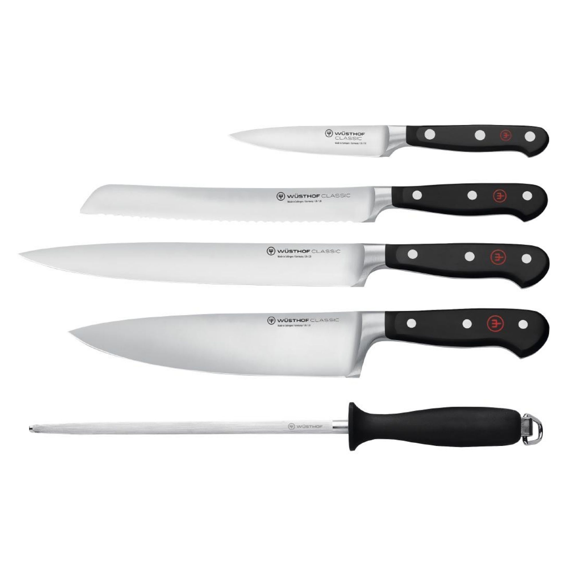Picture of Wüsthof Classic Knife Set (Chef's, Paring, Bread, Carving, Honing Steel) (5 Pack) - HW971
