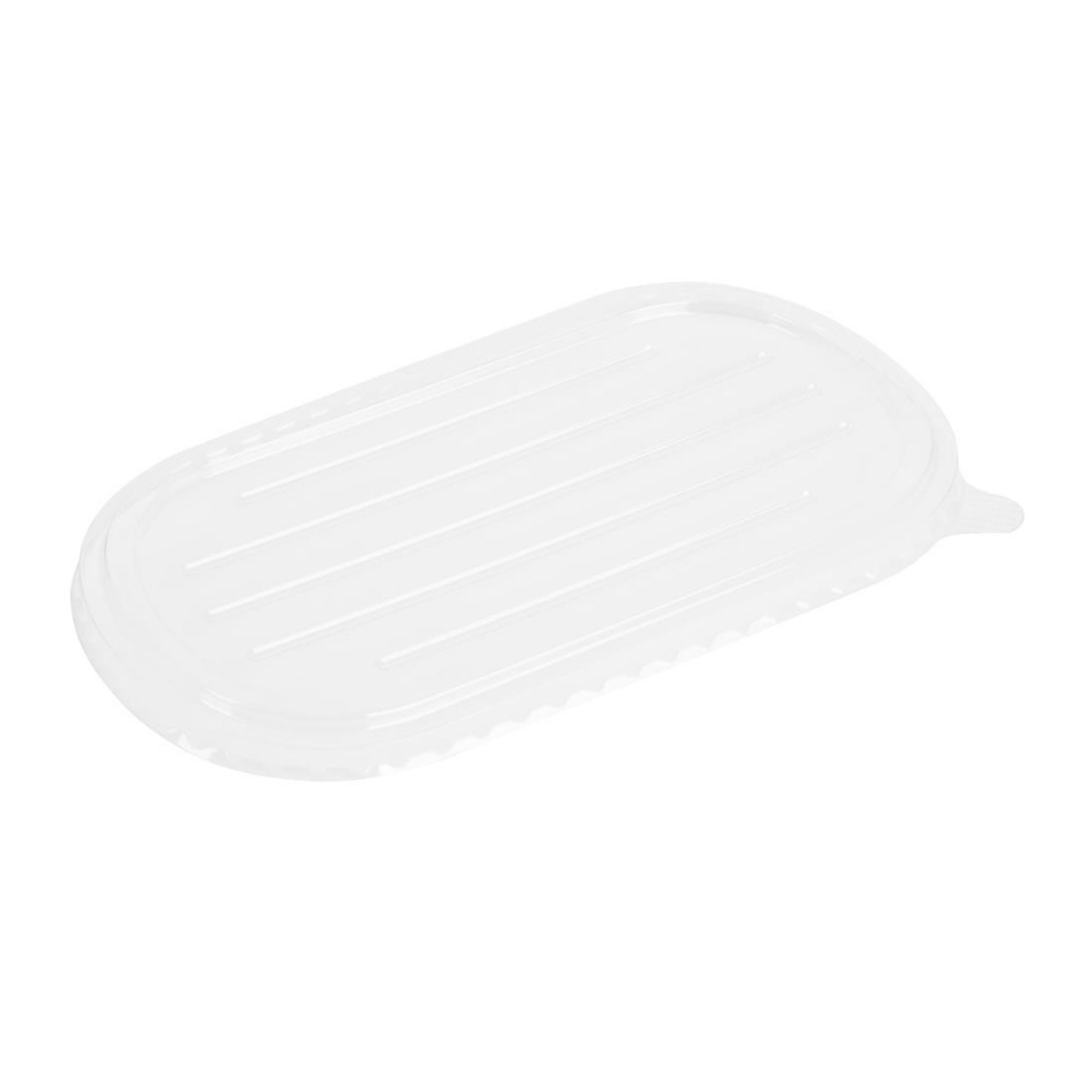 Picture of Fiesta Recyclable PET Lids for Bagasse Oval Containers (100 Pack) - HW630