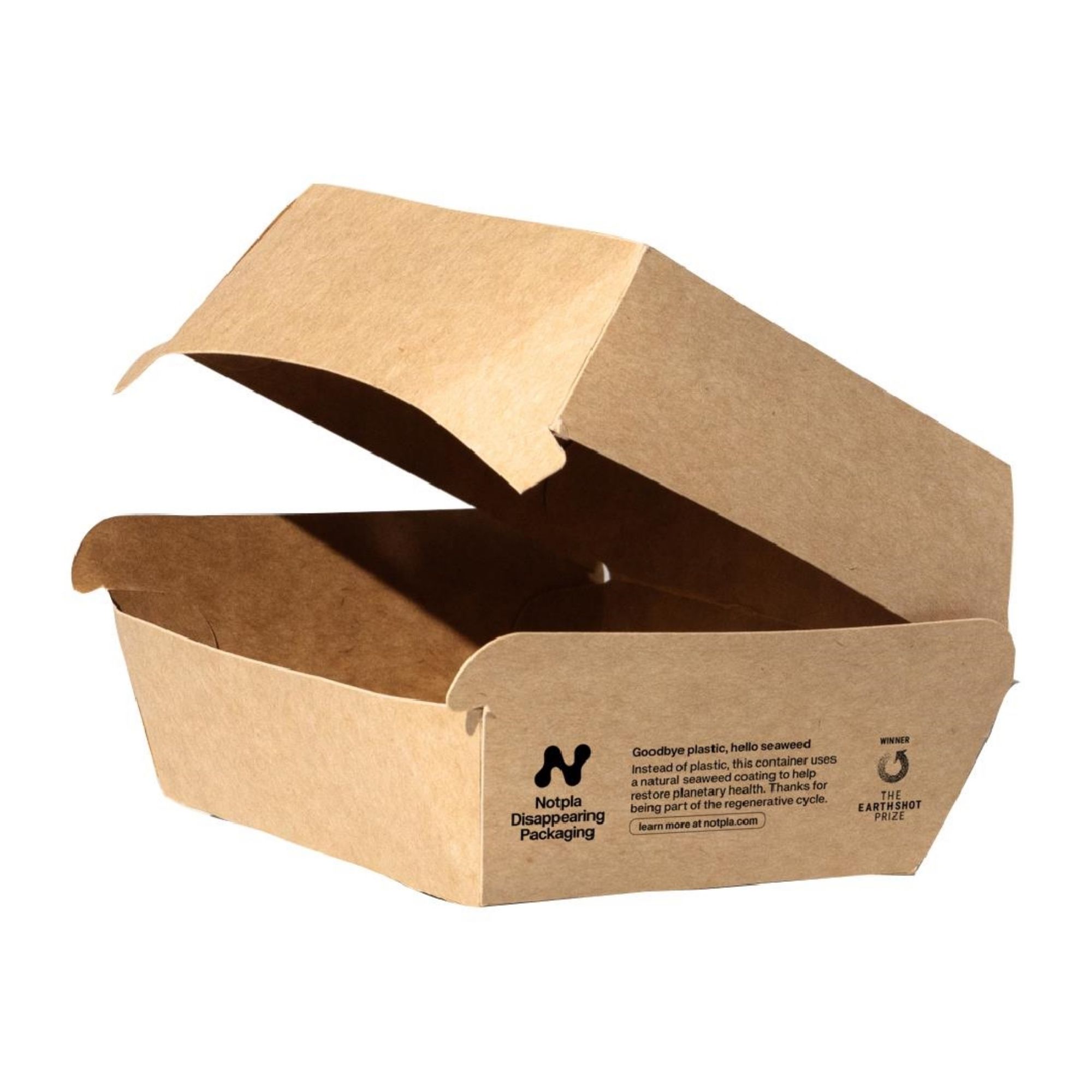 Picture of Notpla 5" Clamshell Burger Boxes - Kraft (200 Pack) - HW512