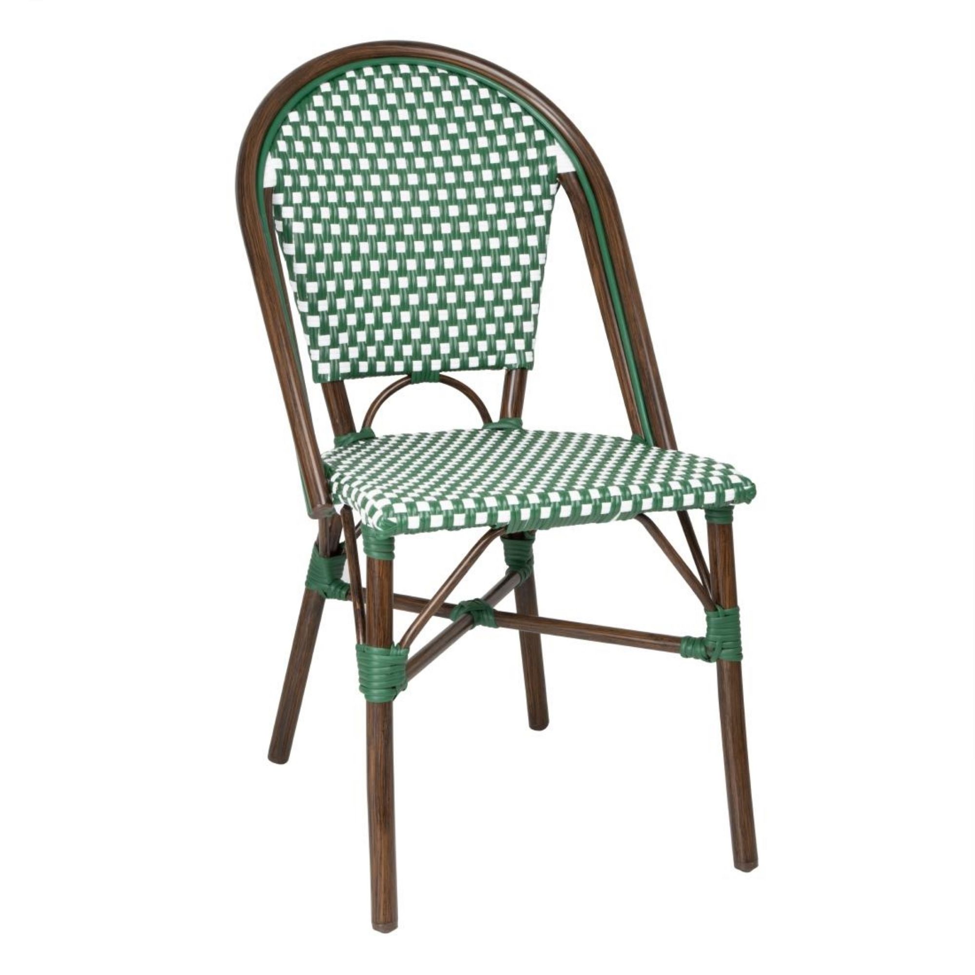 Picture of Bolero Parisian Style PE Rattan Chair Green Dot Mix (2 Pack) - HW599