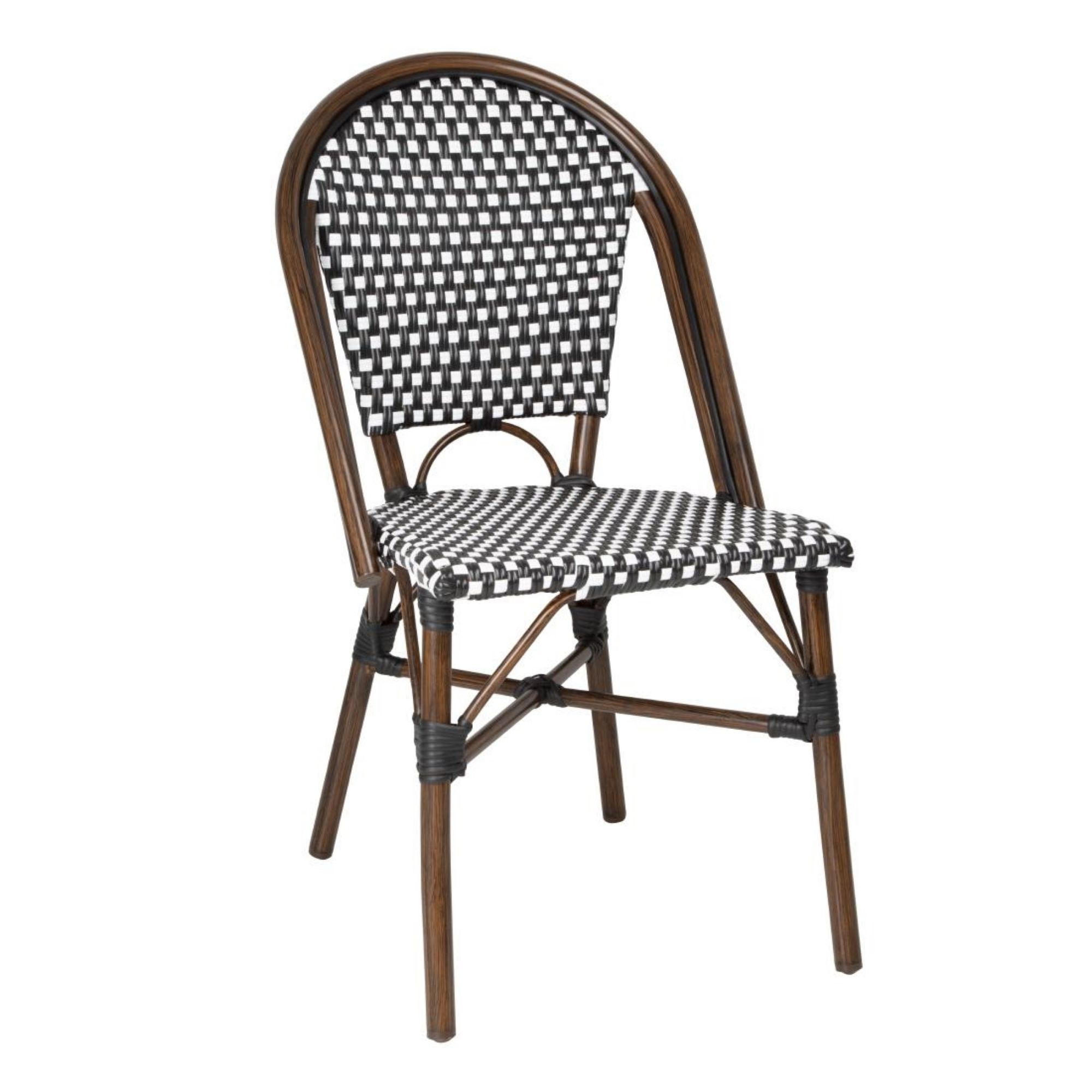Picture of Bolero Parisian Style PE Rattan Chair Black Dot Mix (2 Pack) - HW598