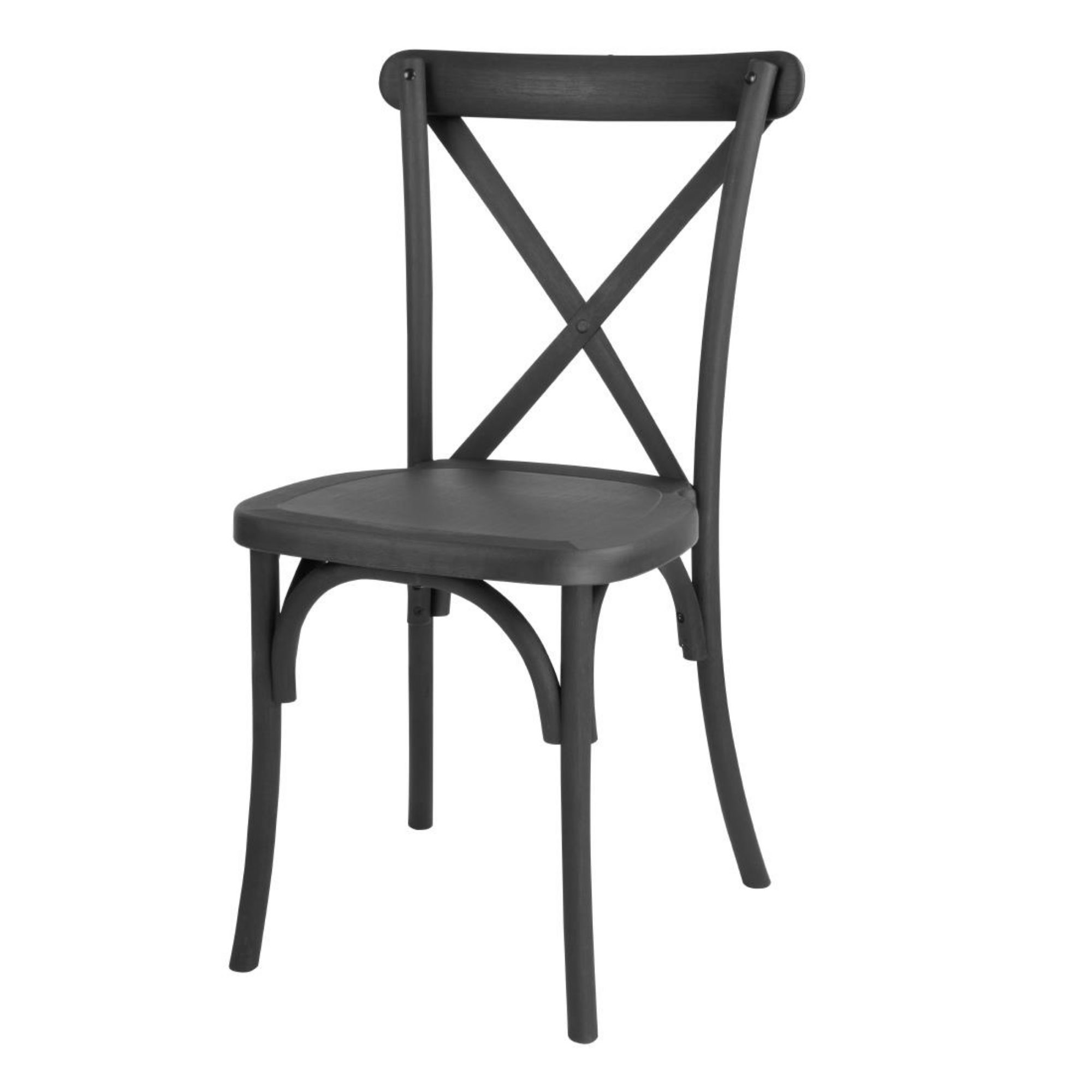 Picture of Bolero Manhattan Cross-Back Resin Chairs Black (4 Pack) - HW283