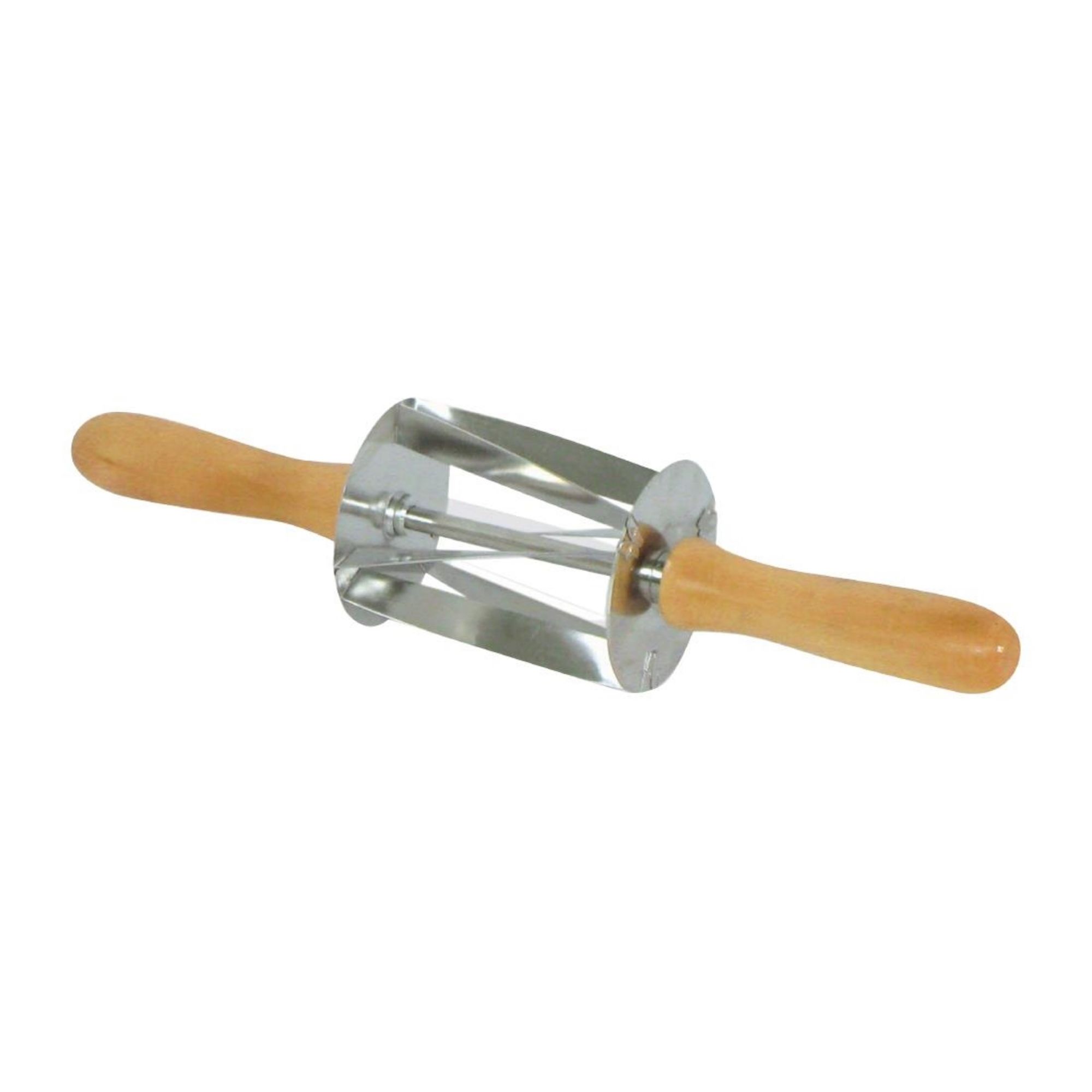 Picture of Gobel Stainless Steel Mini Croissant Roller Cutter with Wooden Handle 345x75x75mm - HS516