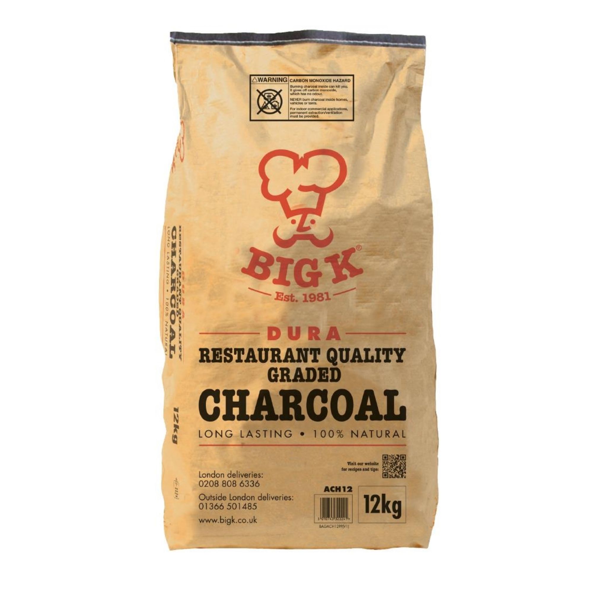 Picture of Big K Dura Restaurant Grade Charcoal 12kg - HP295