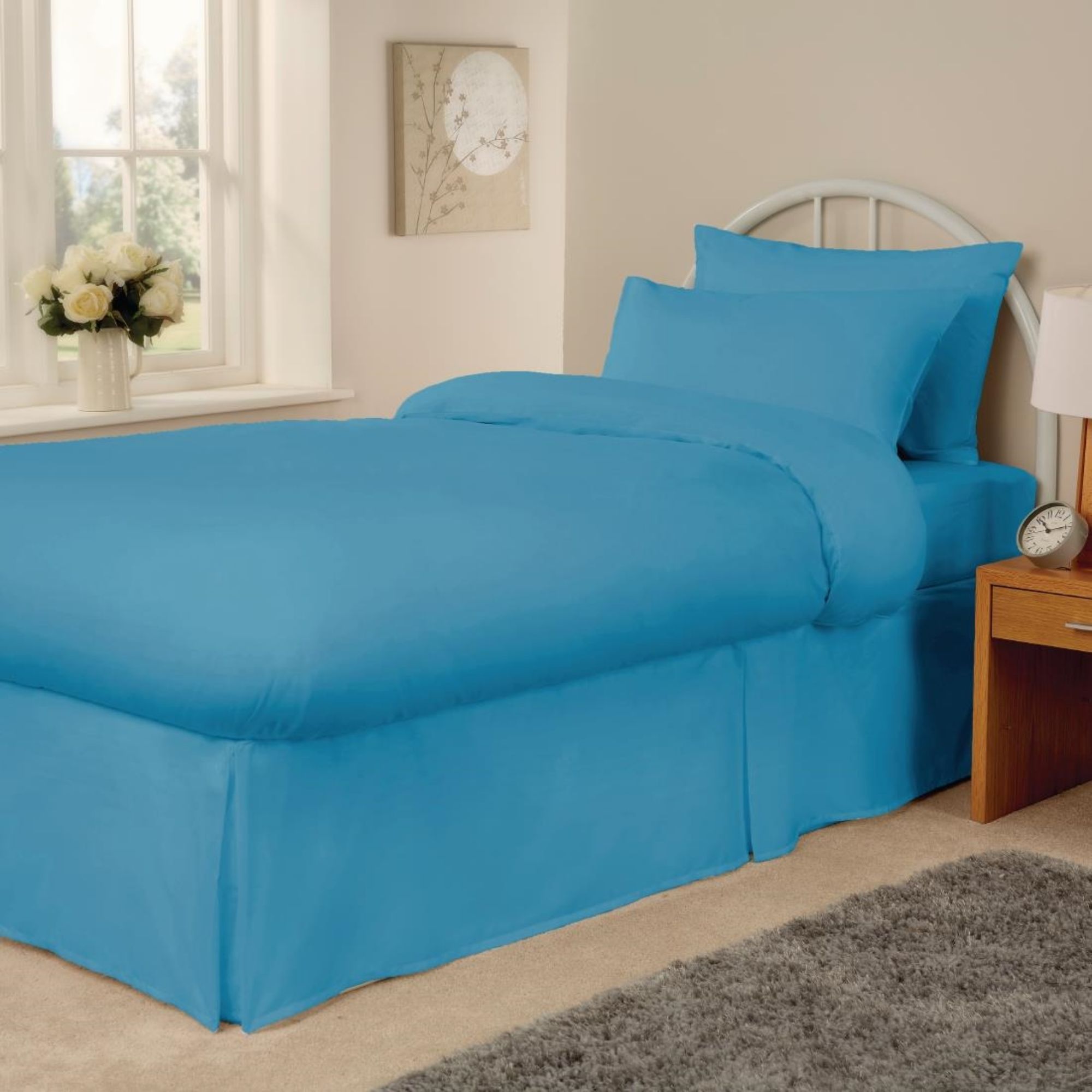 Picture of Mitre Essentials Spectrum Fitted Sheet Turquoise Double - HB666