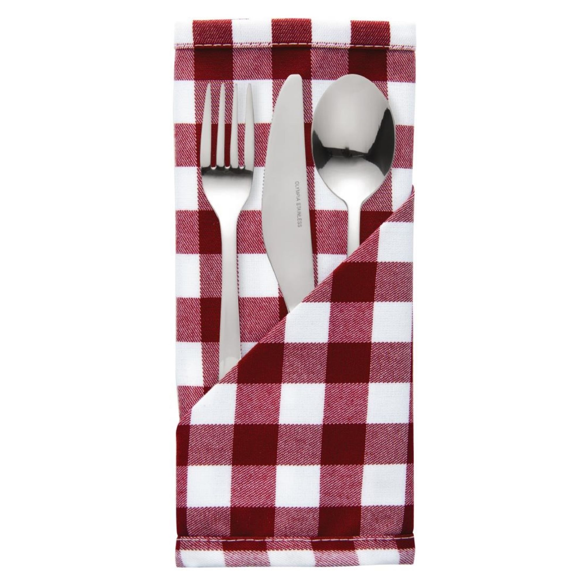 Picture of Gingham Polyester Napkins Red Check (10 pack) - HB580