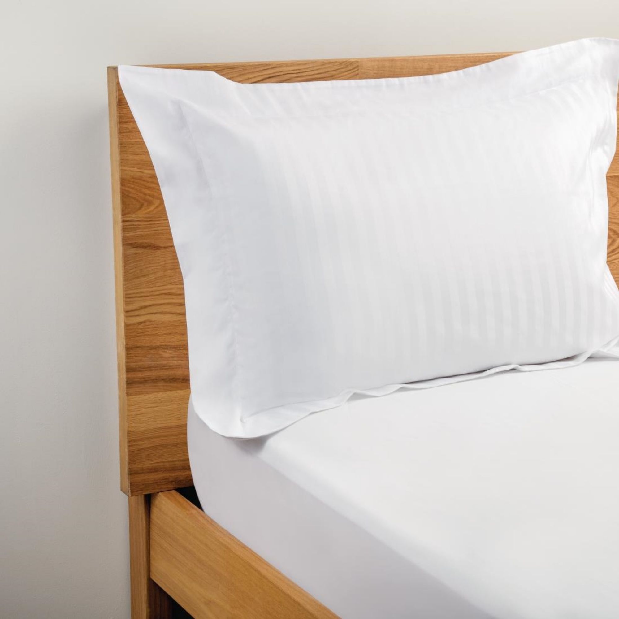 Picture of Mitre Comfort Satin Oxford Pillowcase White (2 Pack) - HB603