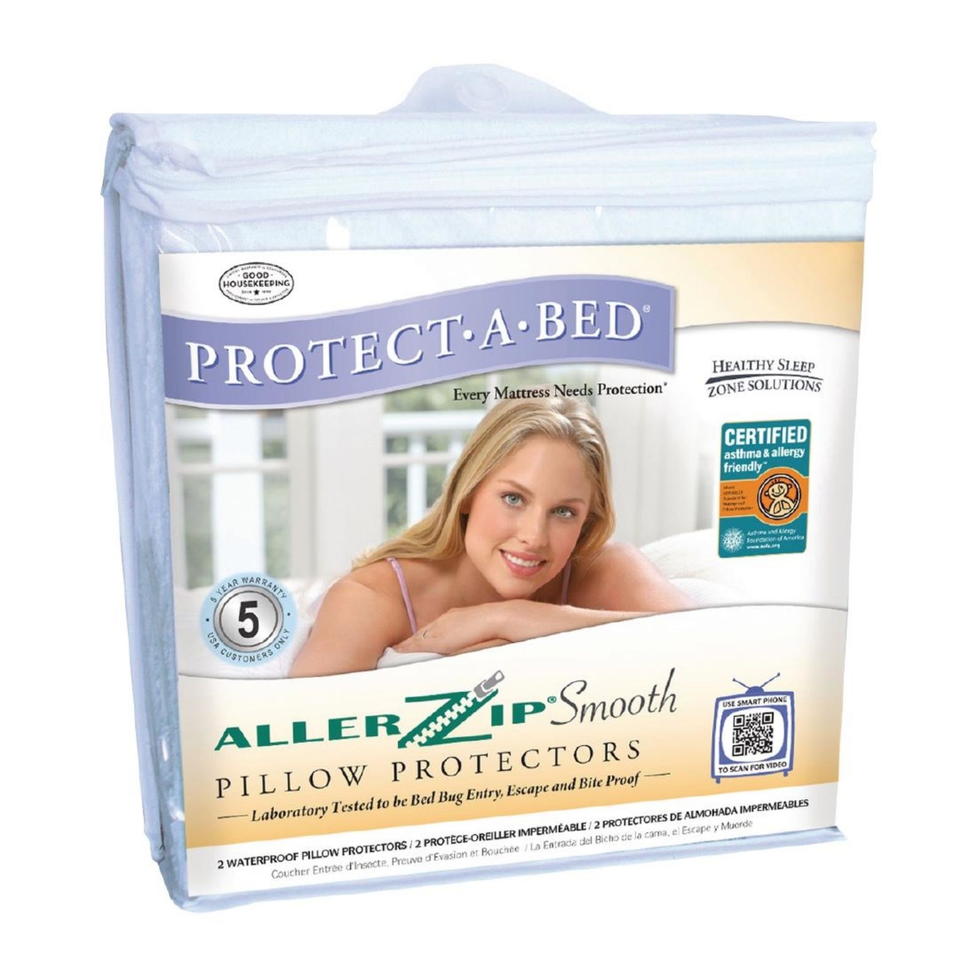 Picture of Mitre Comfort Allerzip Smooth Pillow Protector (2 pack) - GT725