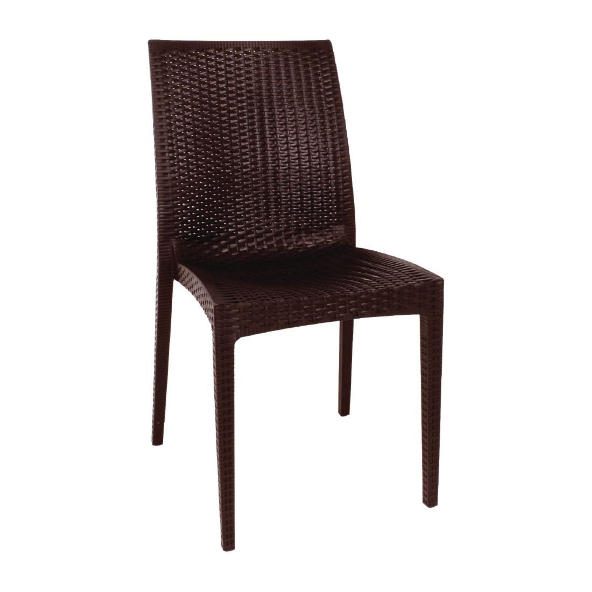 Picture of Bolero PP Rattan Bistro Side Chairs Brown (4 Pack) - GR361