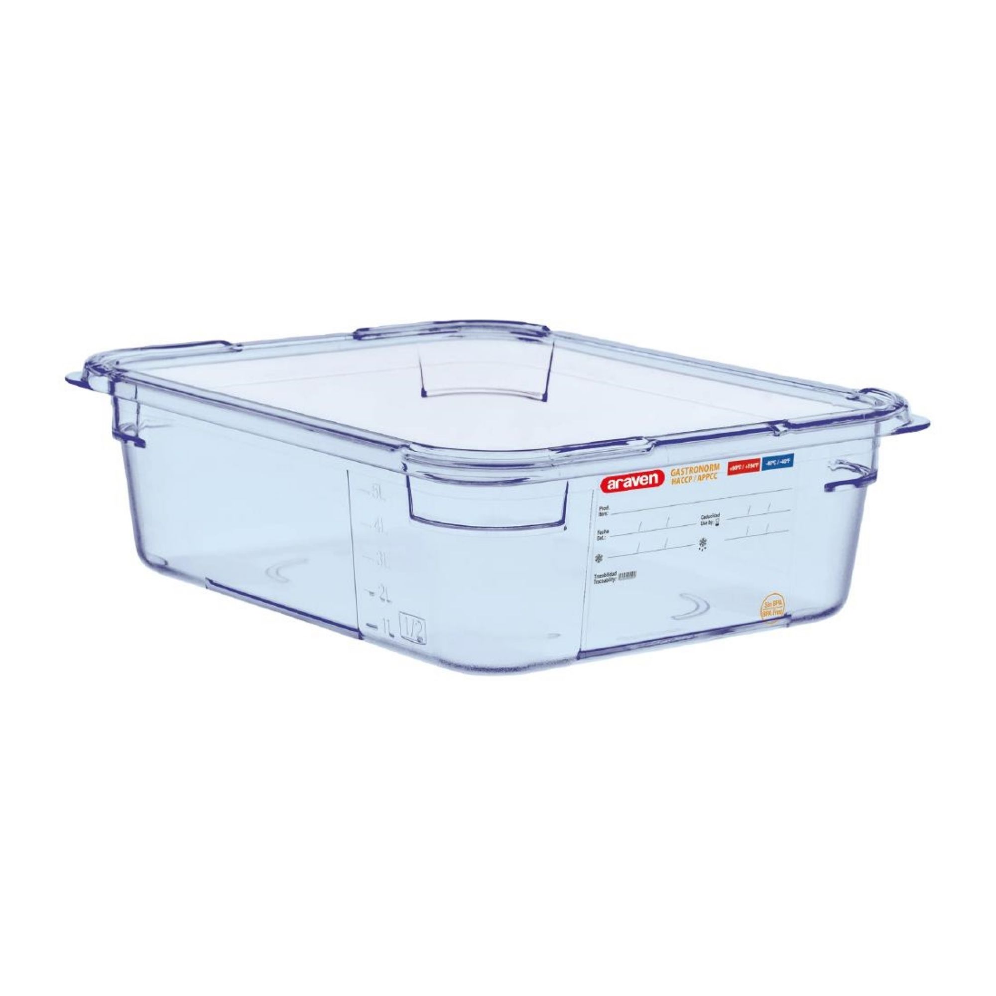 Picture of Araven ABS Food Storage Container Blue GN 1/2 100mm - GP584