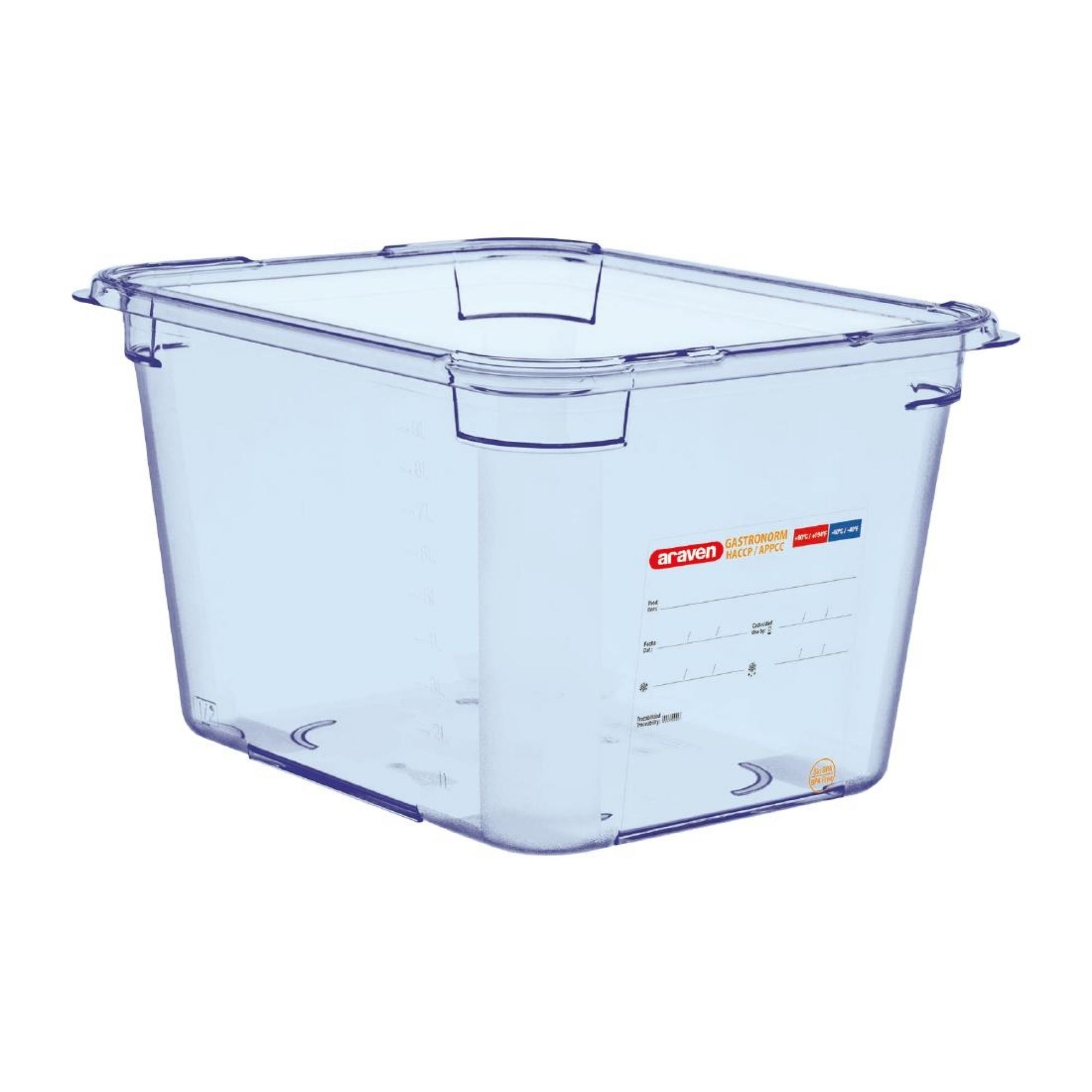 Picture of Araven ABS Food Storage Container Blue GN 1/2 200mm - GP586