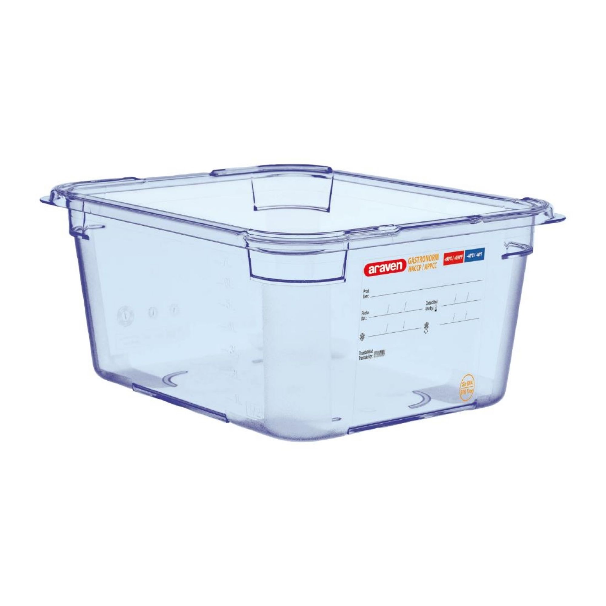 Picture of Araven ABS Food Storage Container Blue GN 1/2 150mm - GP585
