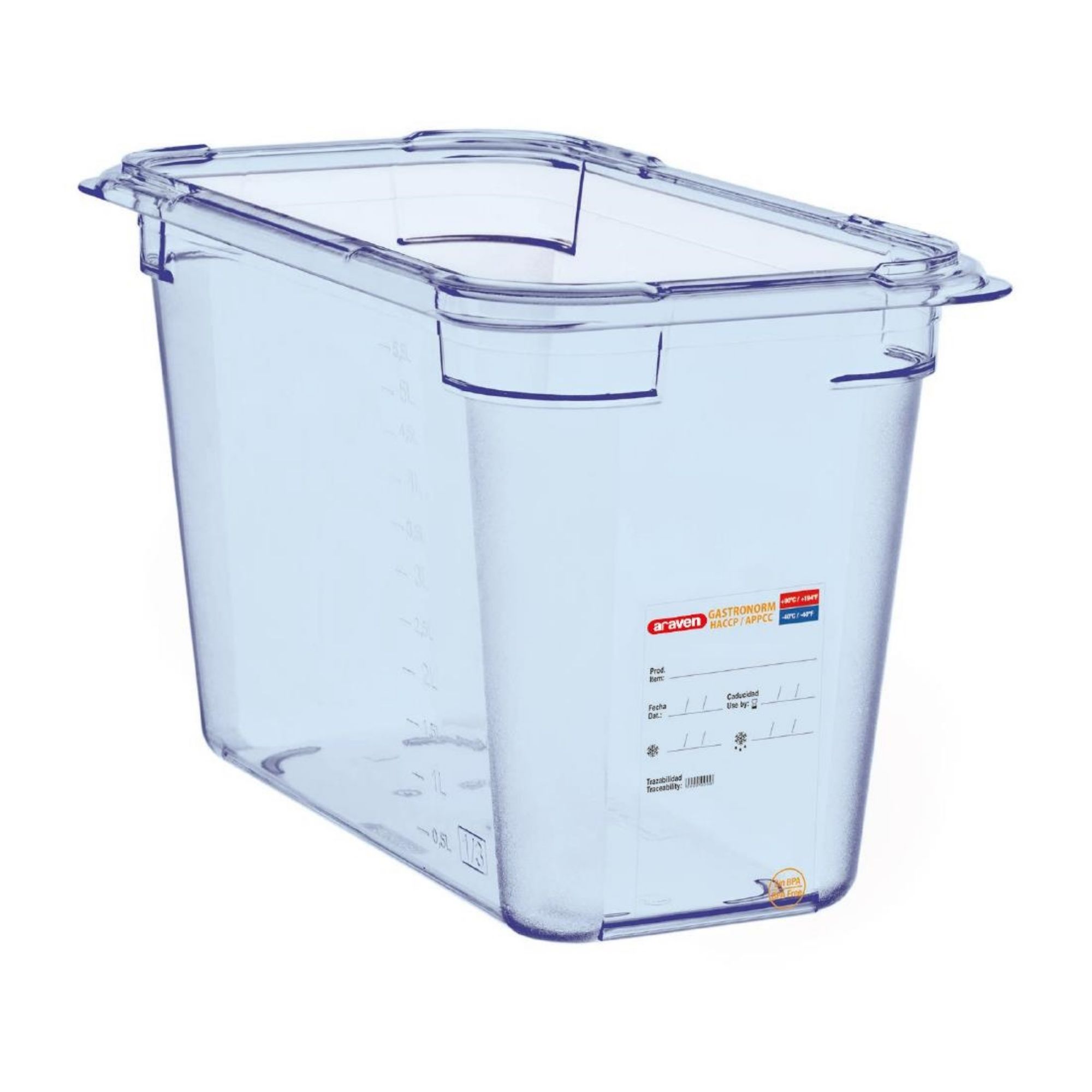 Picture of Araven ABS Food Storage Container Blue GN 1/3 200mm - GP581