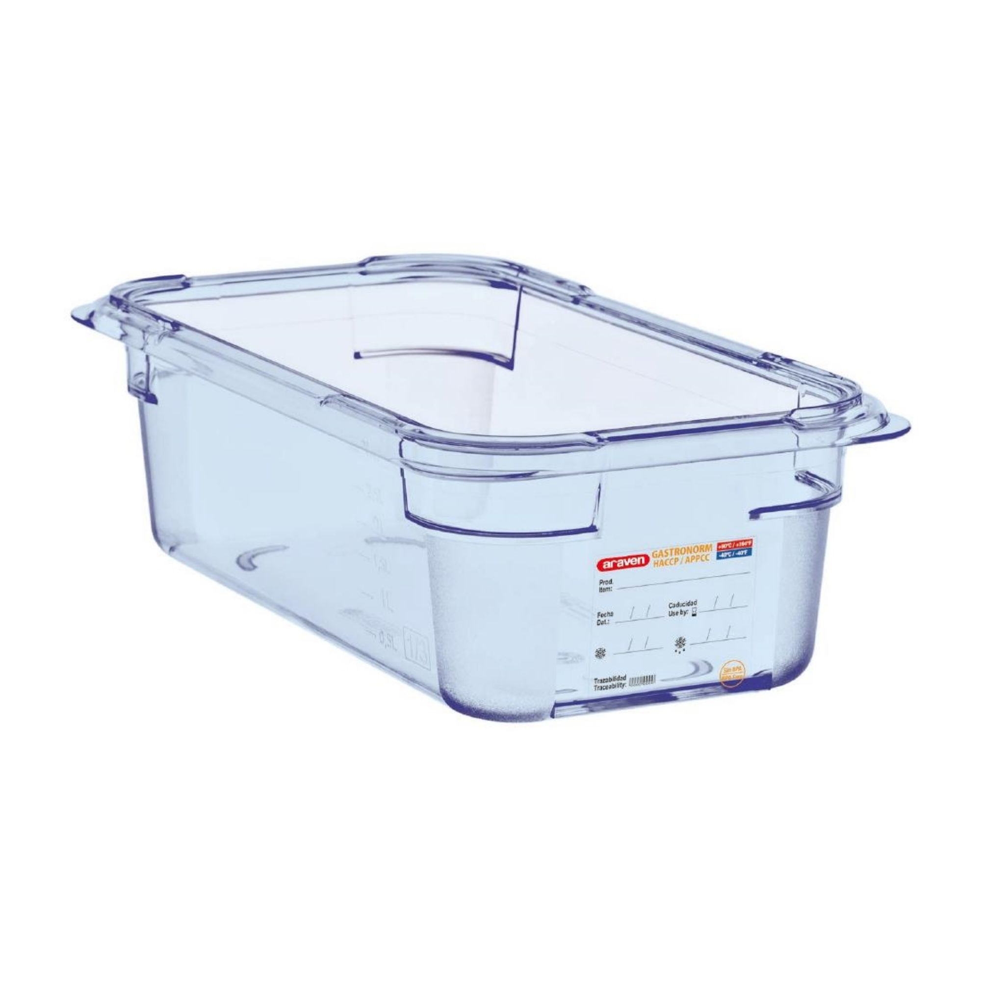Picture of Araven ABS Food Storage Container Blue GN 1/4 100mm - GP575