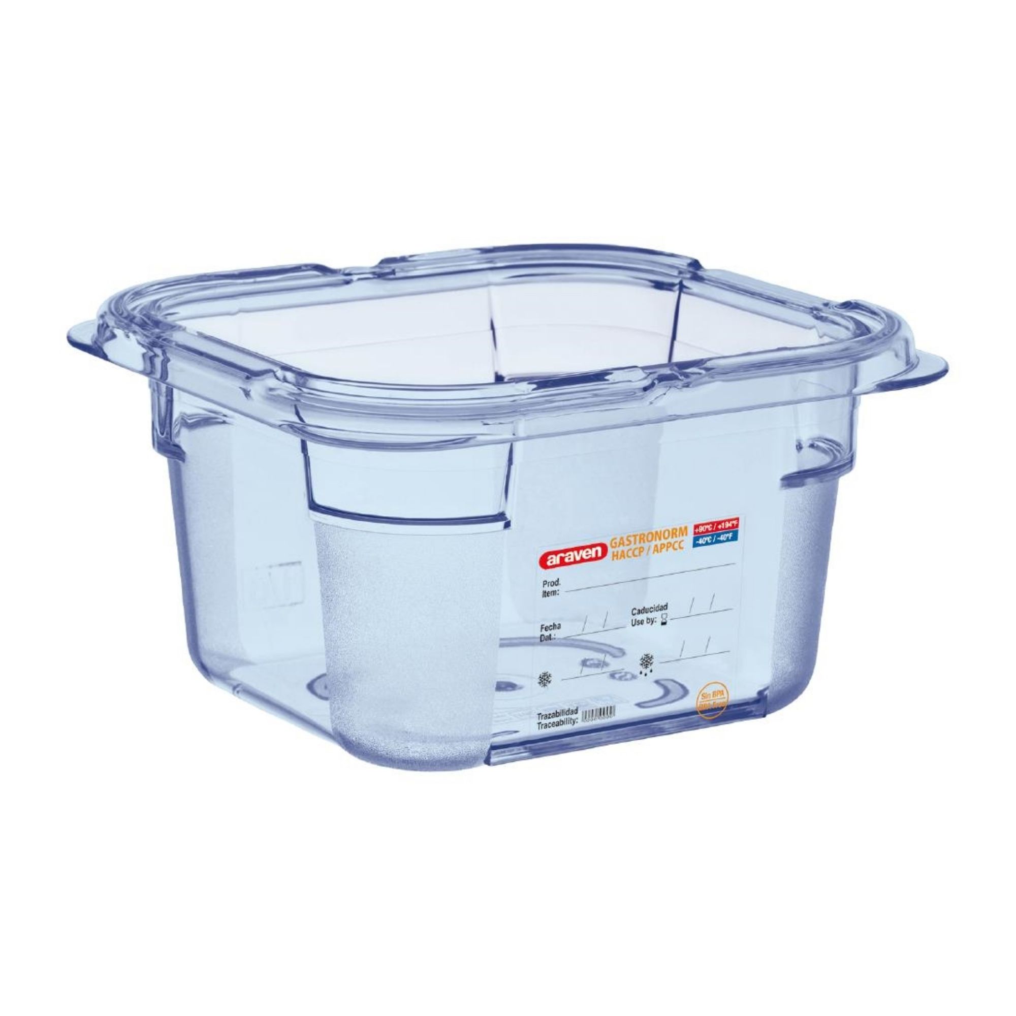 Picture of Araven ABS Food Storage Container Blue GN 1/6 100mm - GP571