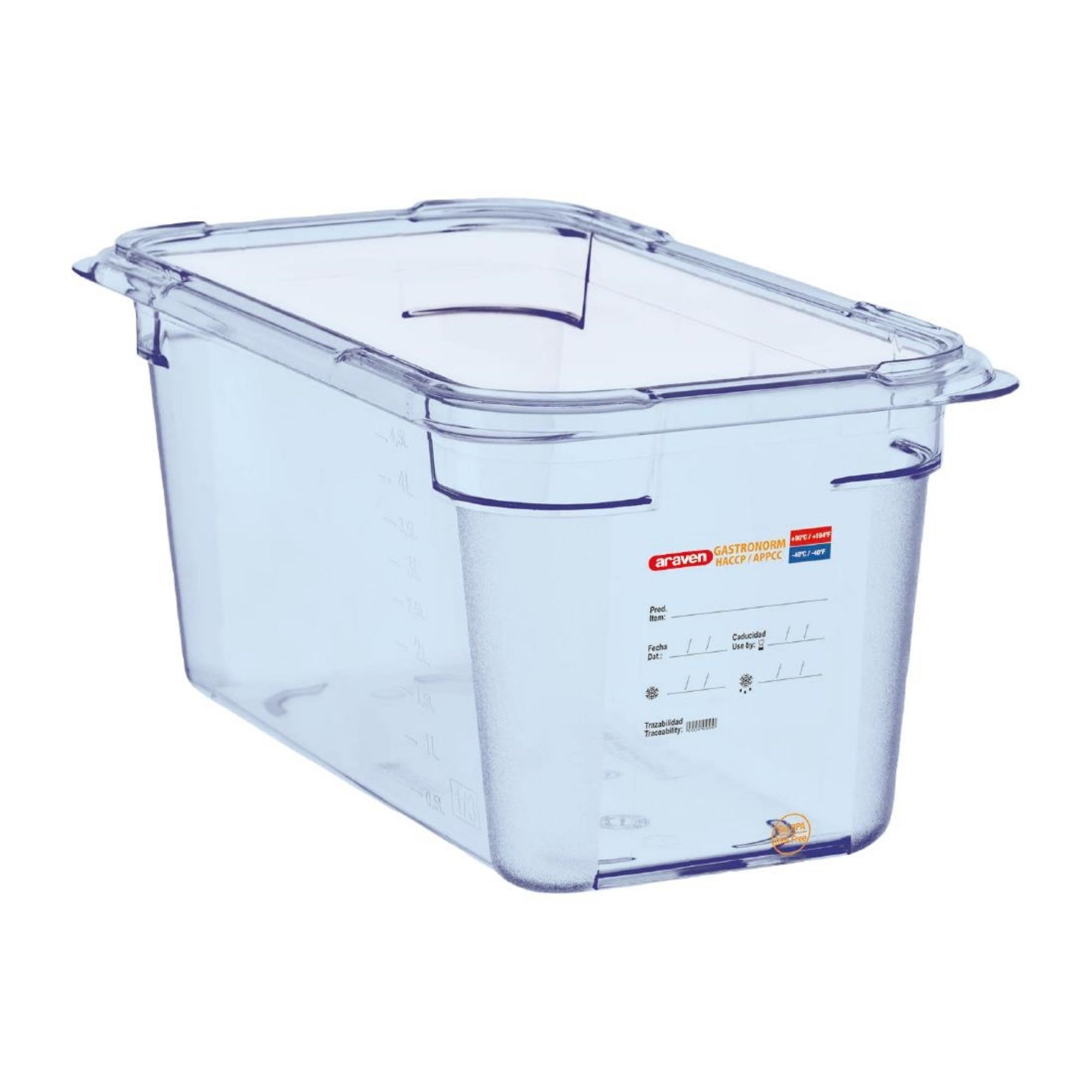 Picture of Araven ABS Food Storage Container Blue GN 1/3 150mm - GP580