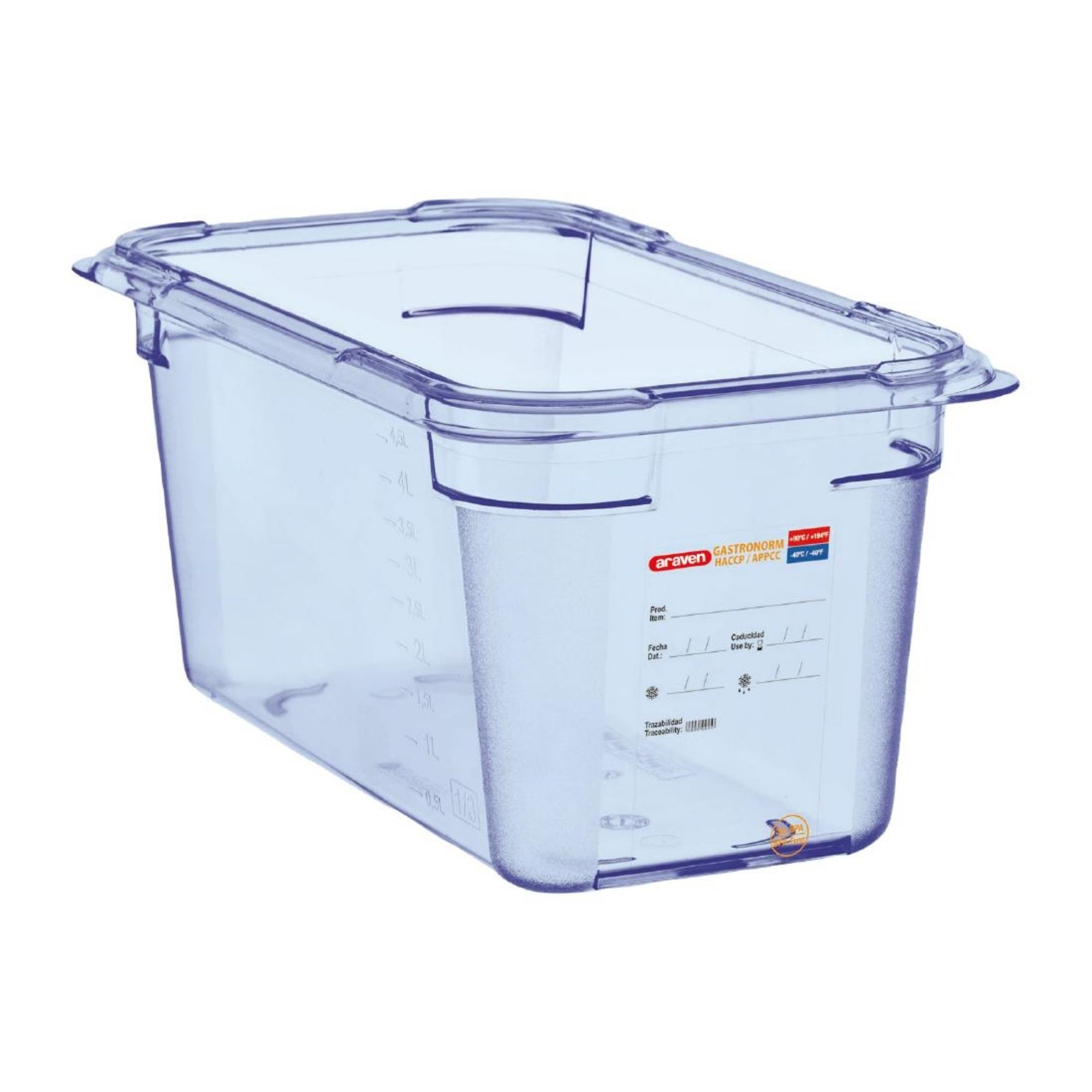 Picture of Araven ABS Food Storage Container Blue GN 1/4 150mm - GP576