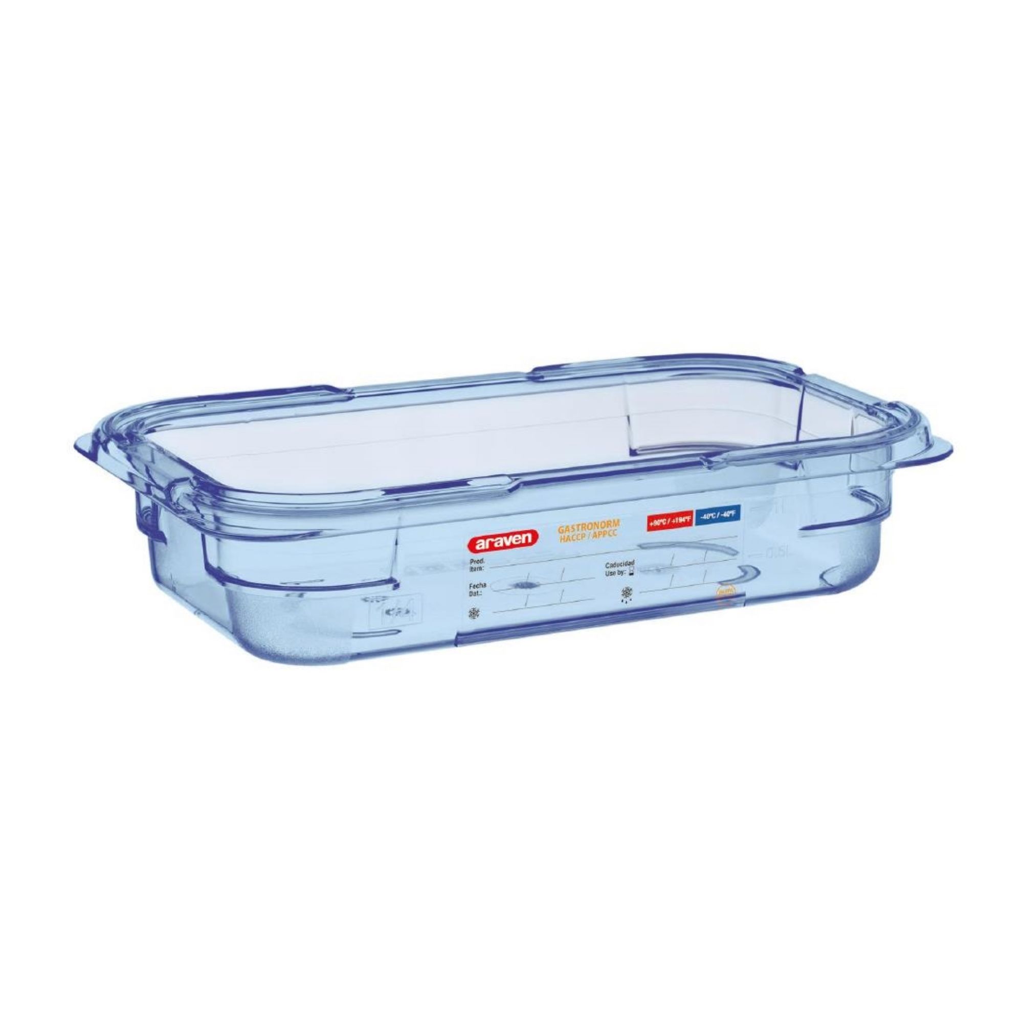 Picture of Araven ABS Food Storage Container Blue GN 1/4 65mm - GP574
