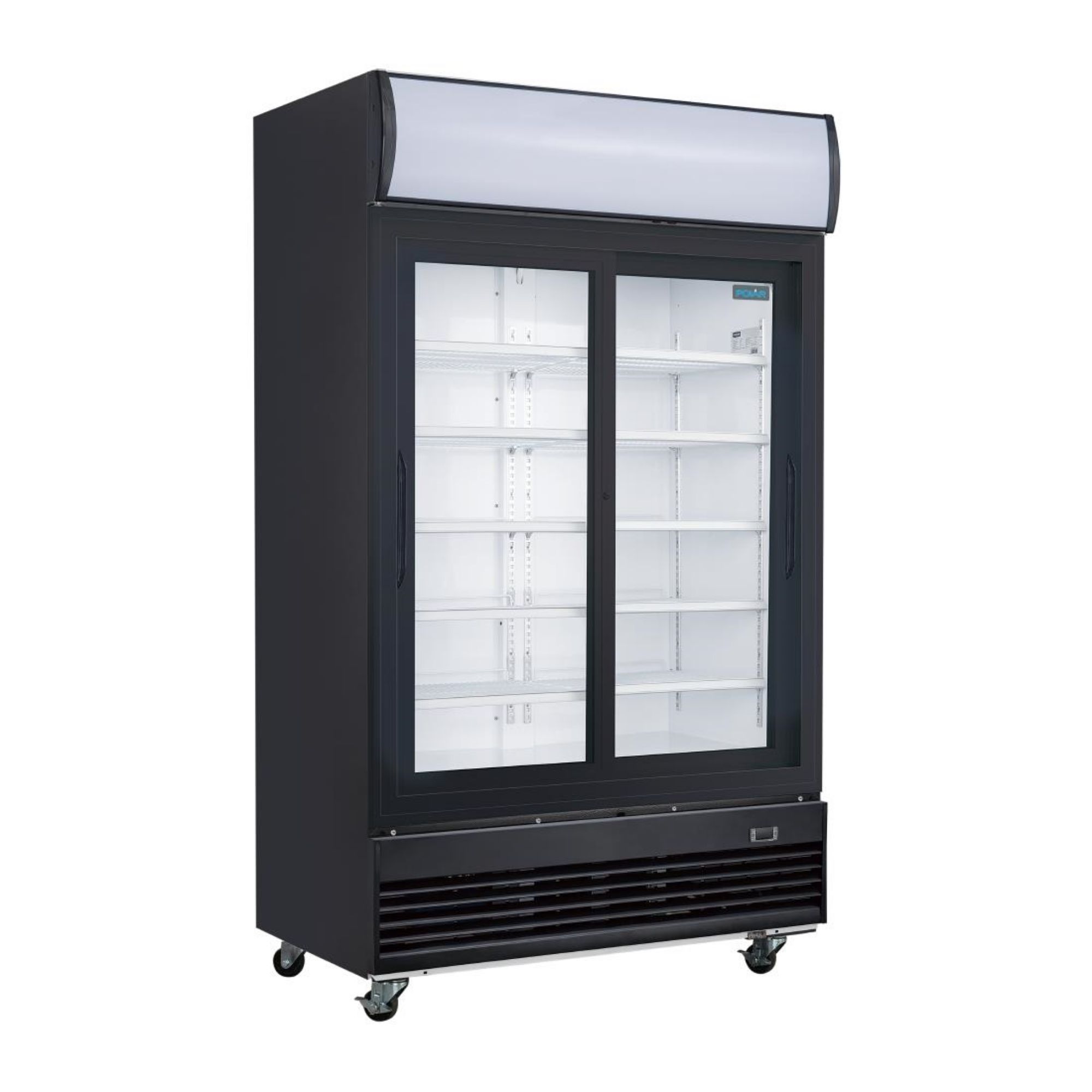 Picture of Polar G-Series Upright Sliding Door Display Cooler with Light Box 950Ltr Black - GM814