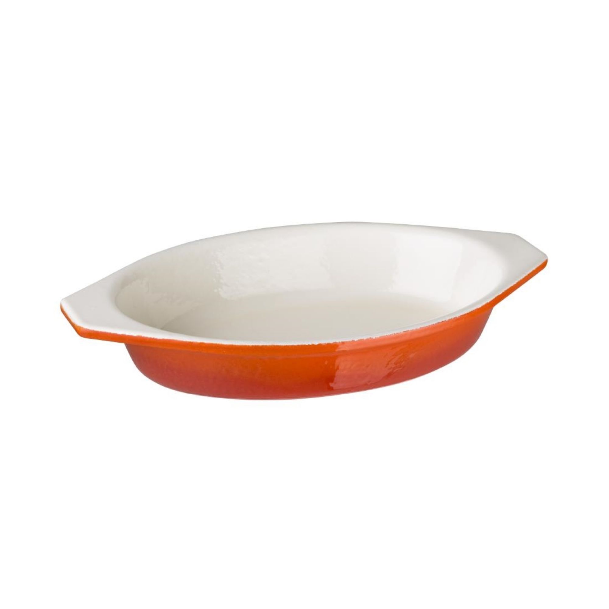 Picture of Vogue Orange Oval Cast Iron Gratin 650ml - GH318