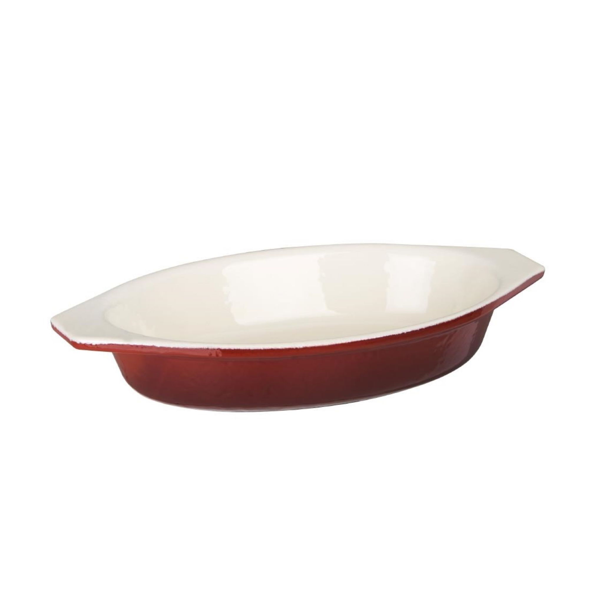 Picture of Vogue Red Oval Cast Iron Gratin Dish 650ml - GH317
