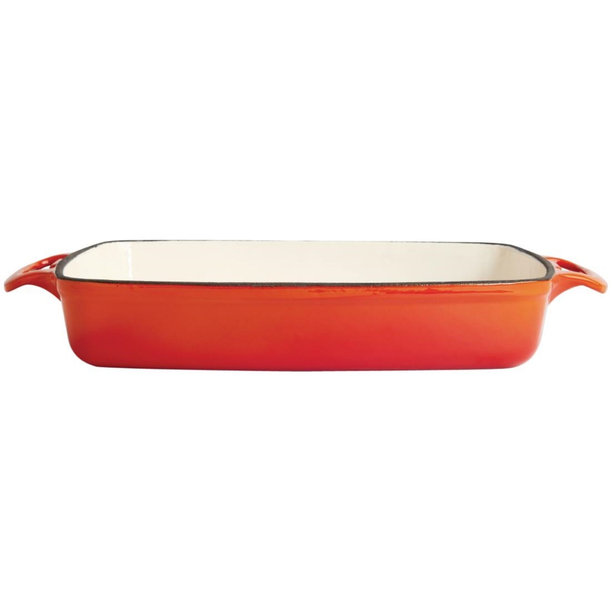 Picture of Vogue Orange Rectangular Cast Iron Dish 2.8Ltr - GH322