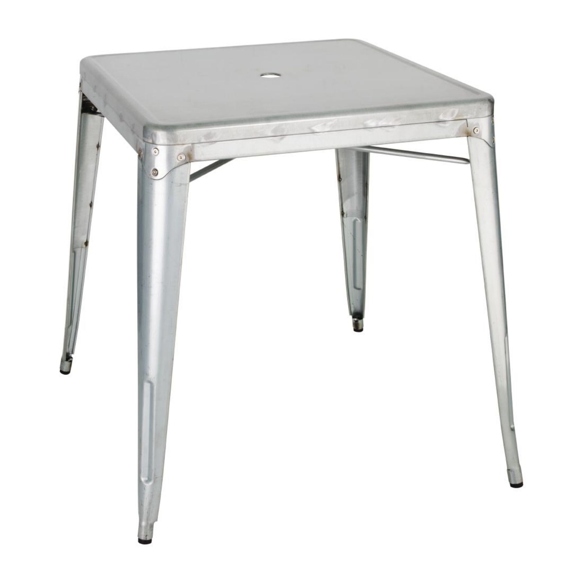 Picture of Bolero Bistro Galvanised Steel Square Table 668mm (Single) - GC866