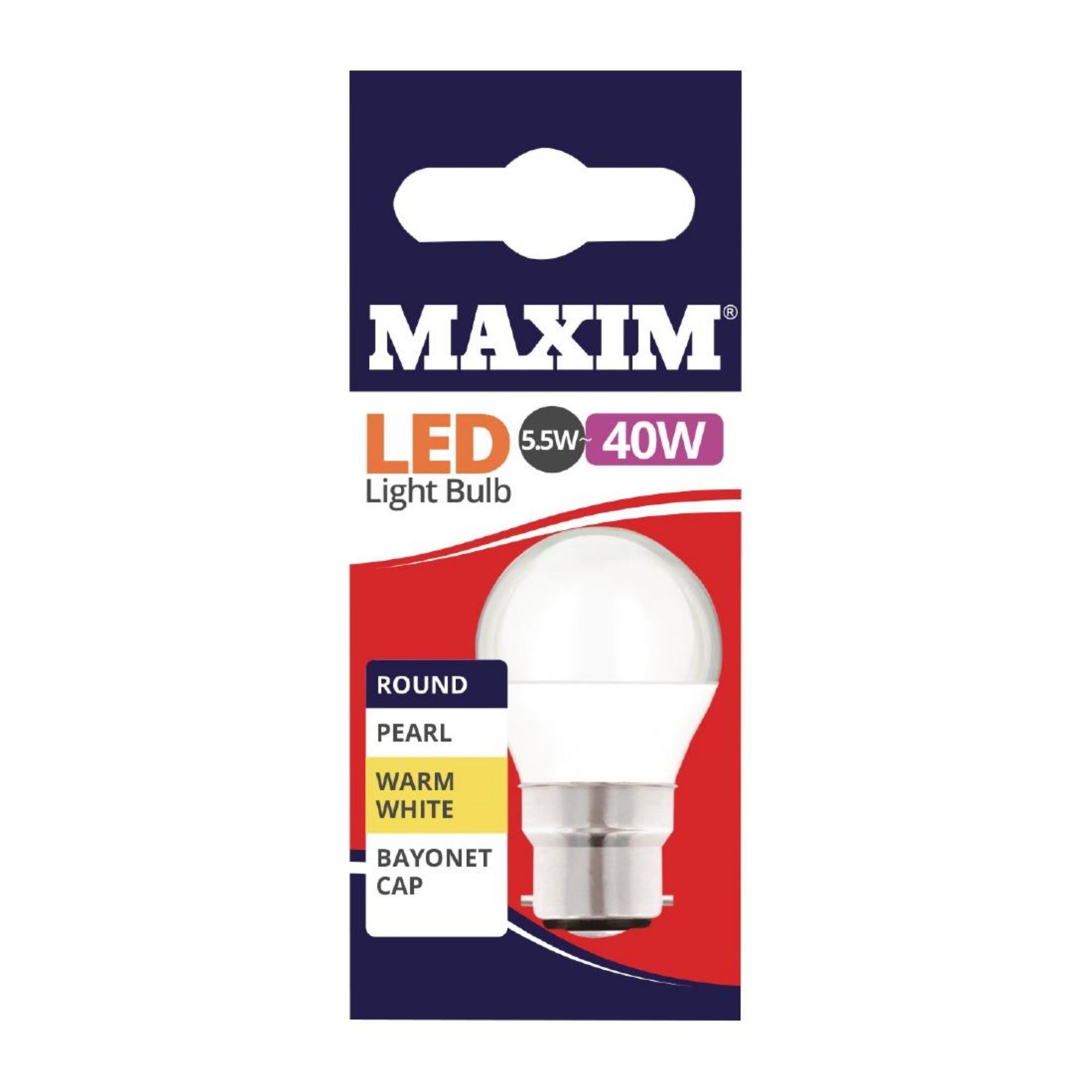 Picture of Maxim LED Round BC Warm White Light Bulb 6/40w - FW510