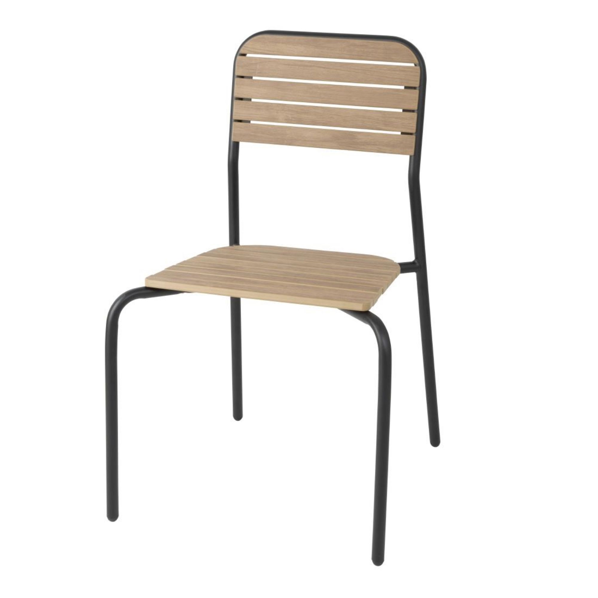 Picture of Bolero Santorini Wood Effect Outdoor Chairs (4 Pack) - FU537