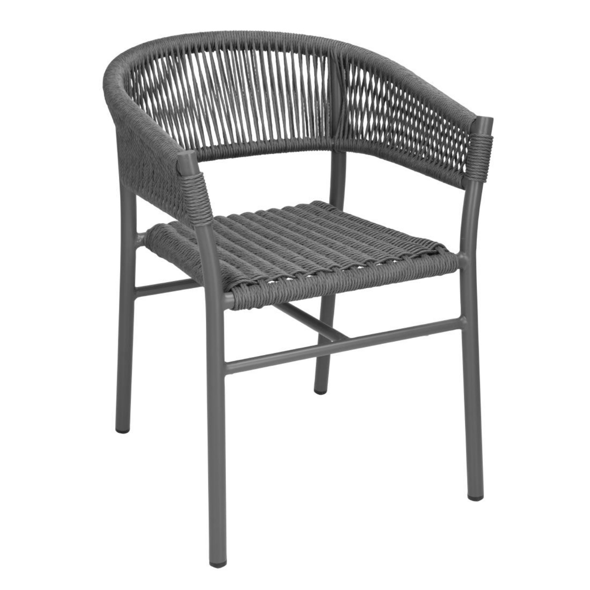 Picture of Bolero Florence Grey Mix Rope Twist Wicker Chairs (2 pack) - FU533