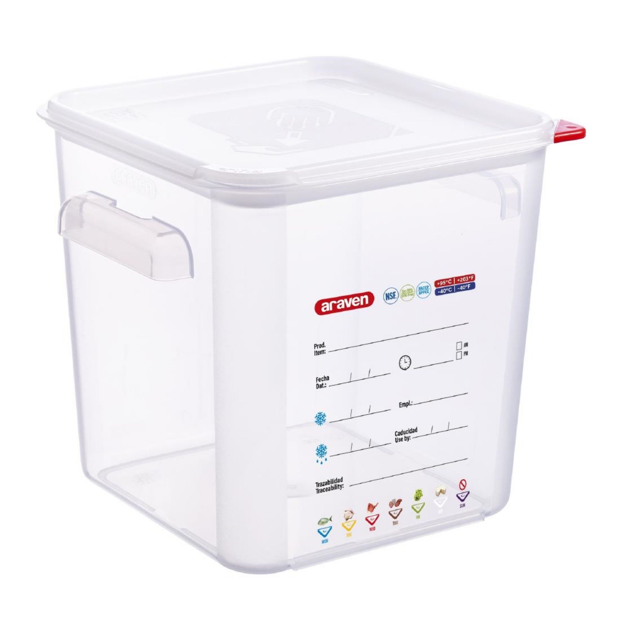 Picture of Araven Squared Transparent Polypropylene Container with Lid 8Ltr - FU103