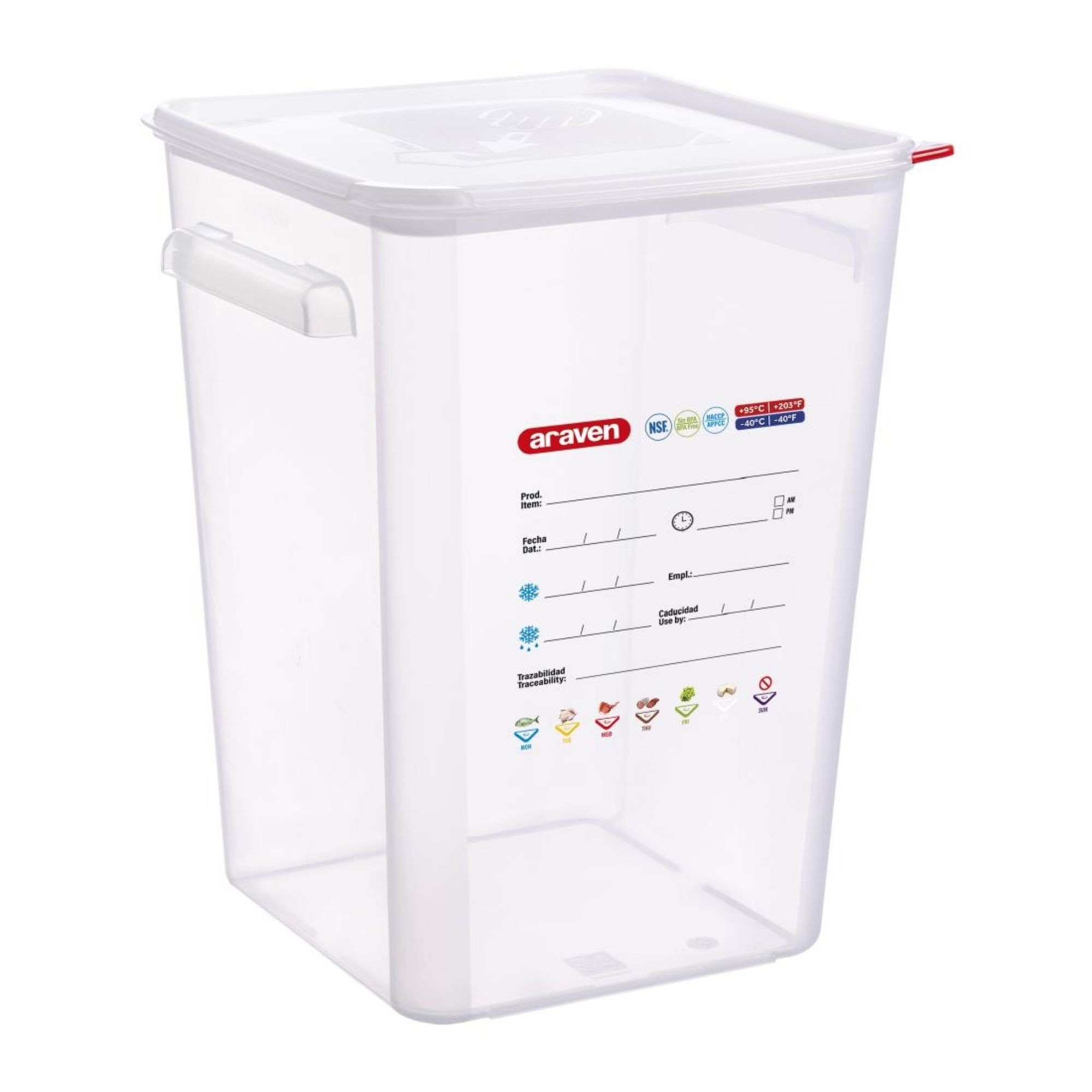 Picture of Araven Squared Transparent Polypropylene Container with Lid 22Ltr - FU106