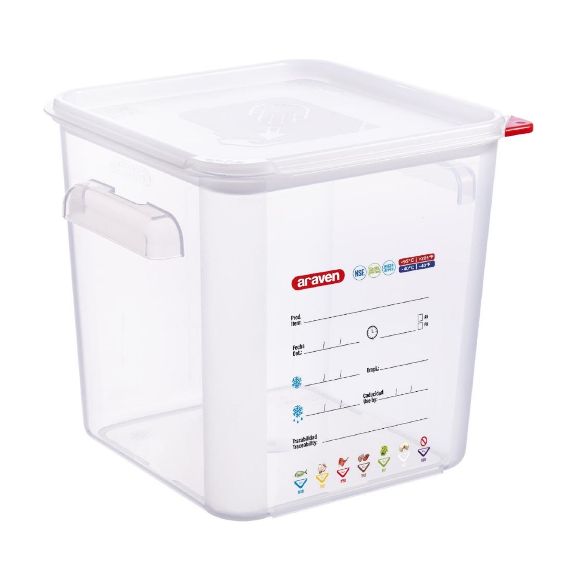 Picture of Araven Squared Transparent Polypropylene Container with Lid 18Ltr - FU105