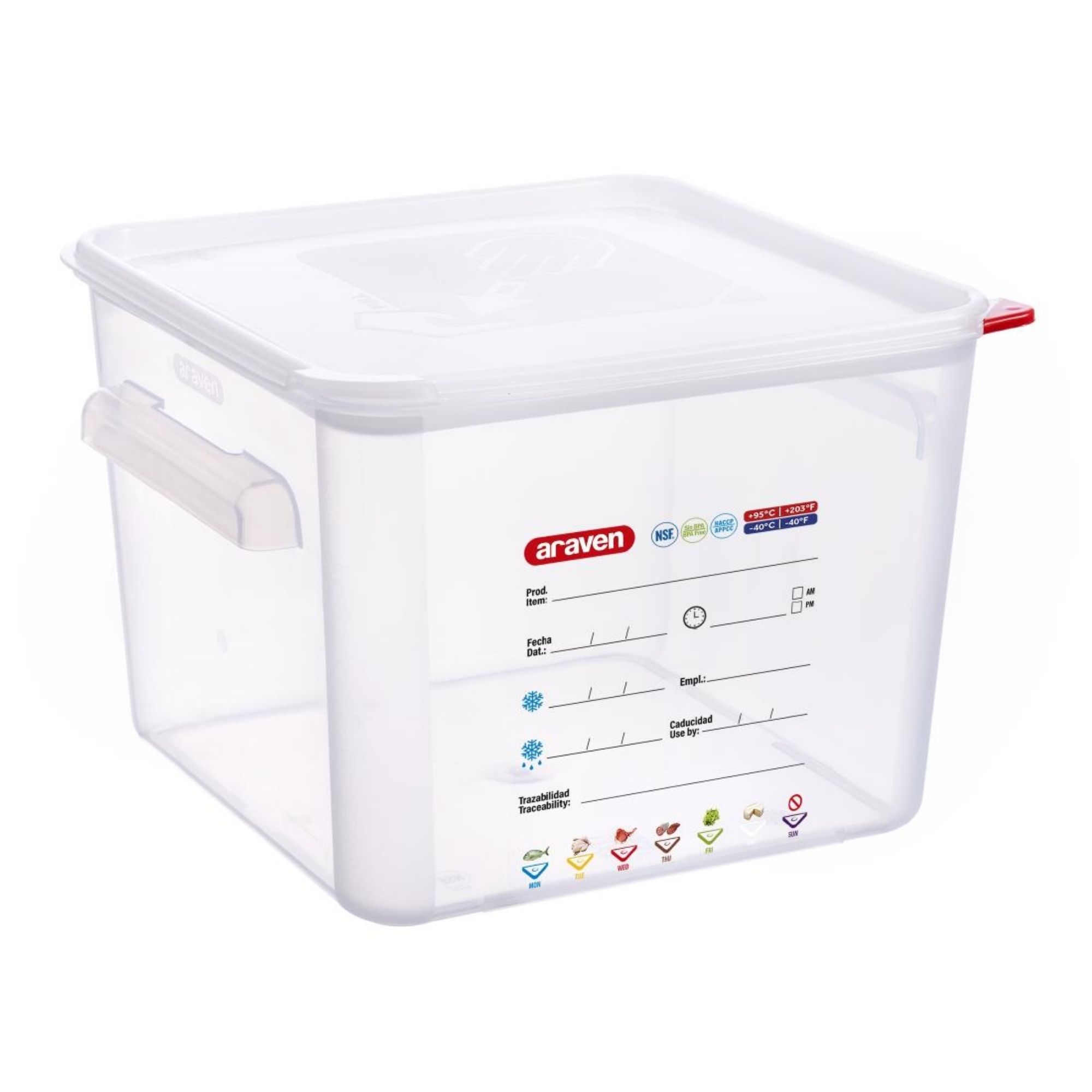 Picture of Araven Squared Transparent Polypropylene Container with Lid 12Ltr - FU104