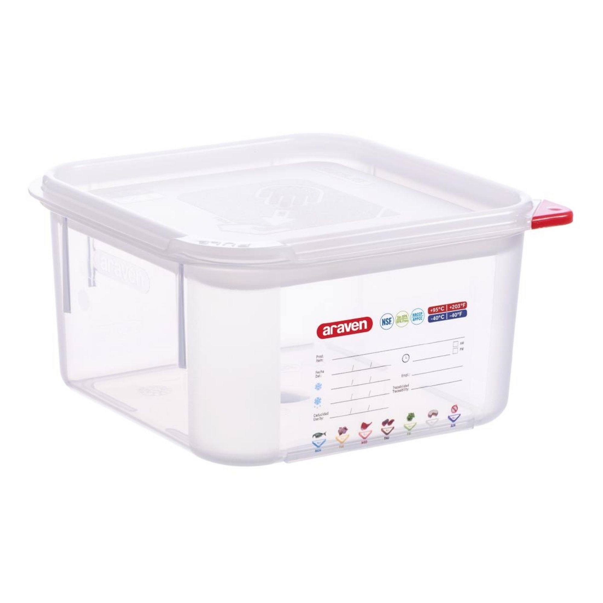 Picture of Araven Squared Transparent Polypropylene Container with Lid 2Ltr - FU100