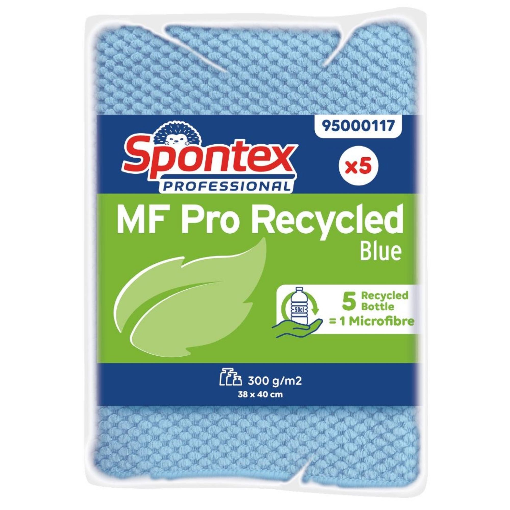 Picture of Spontex MF Pro Recycled Microfibre Cloth Blue (5 pack) - FT632