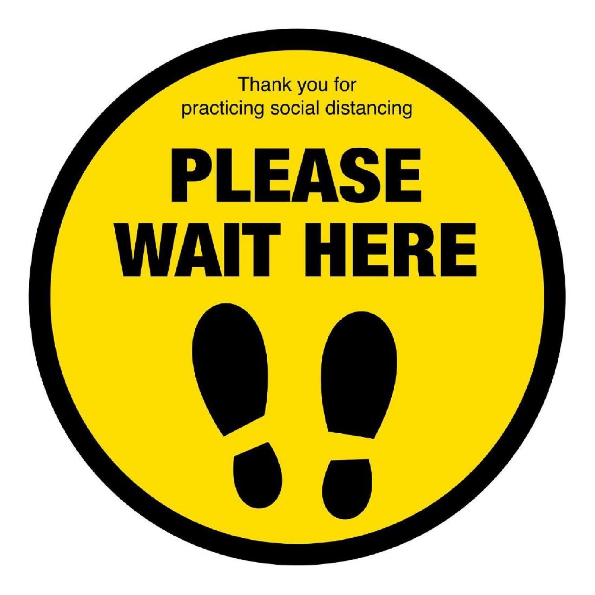 Picture of Please Wait Here Social Distancing Floor Graphic 200mm - FN360