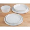Picture of Olympia Cavolo Flat Round Bowls White Speckle 143mm (6 pack) - FD900