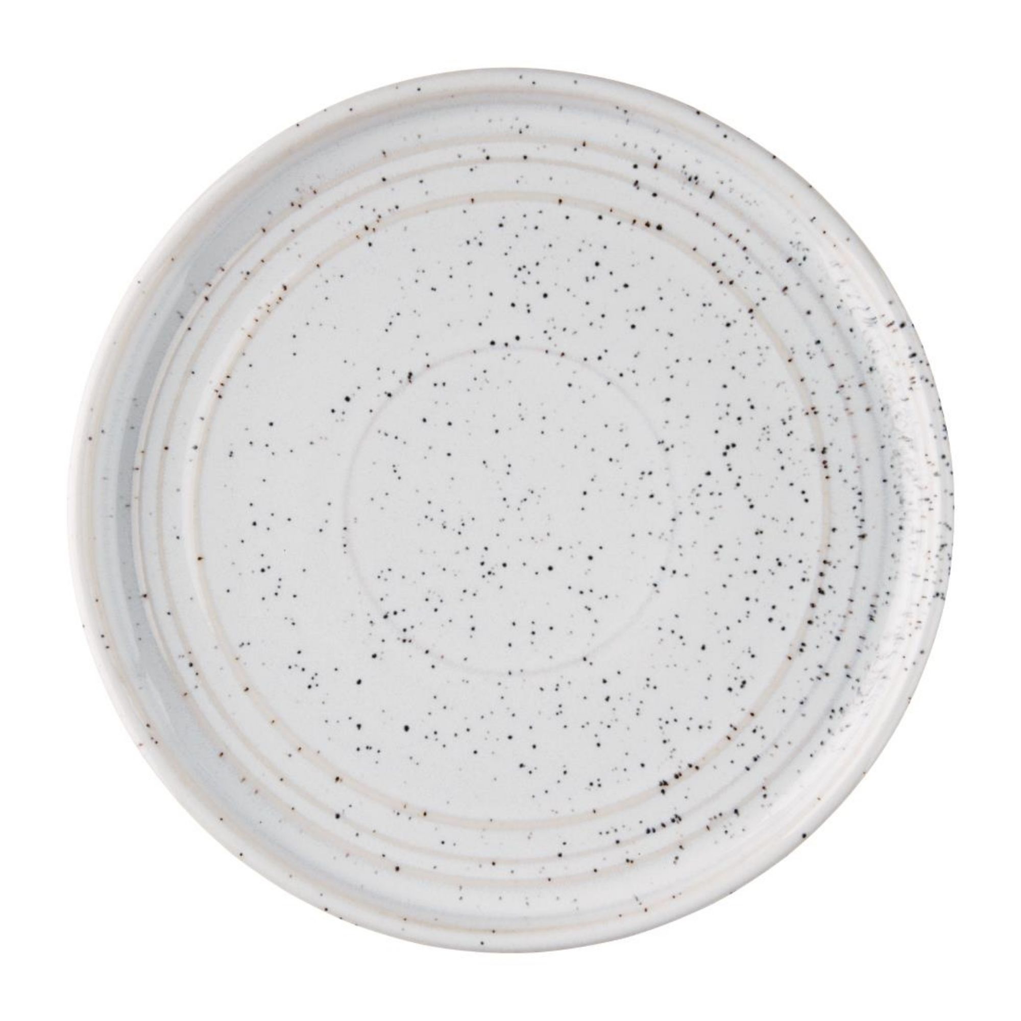 Picture of Olympia Cavolo Flat Round Plates White Speckle 180mm (6 pack) - FD902