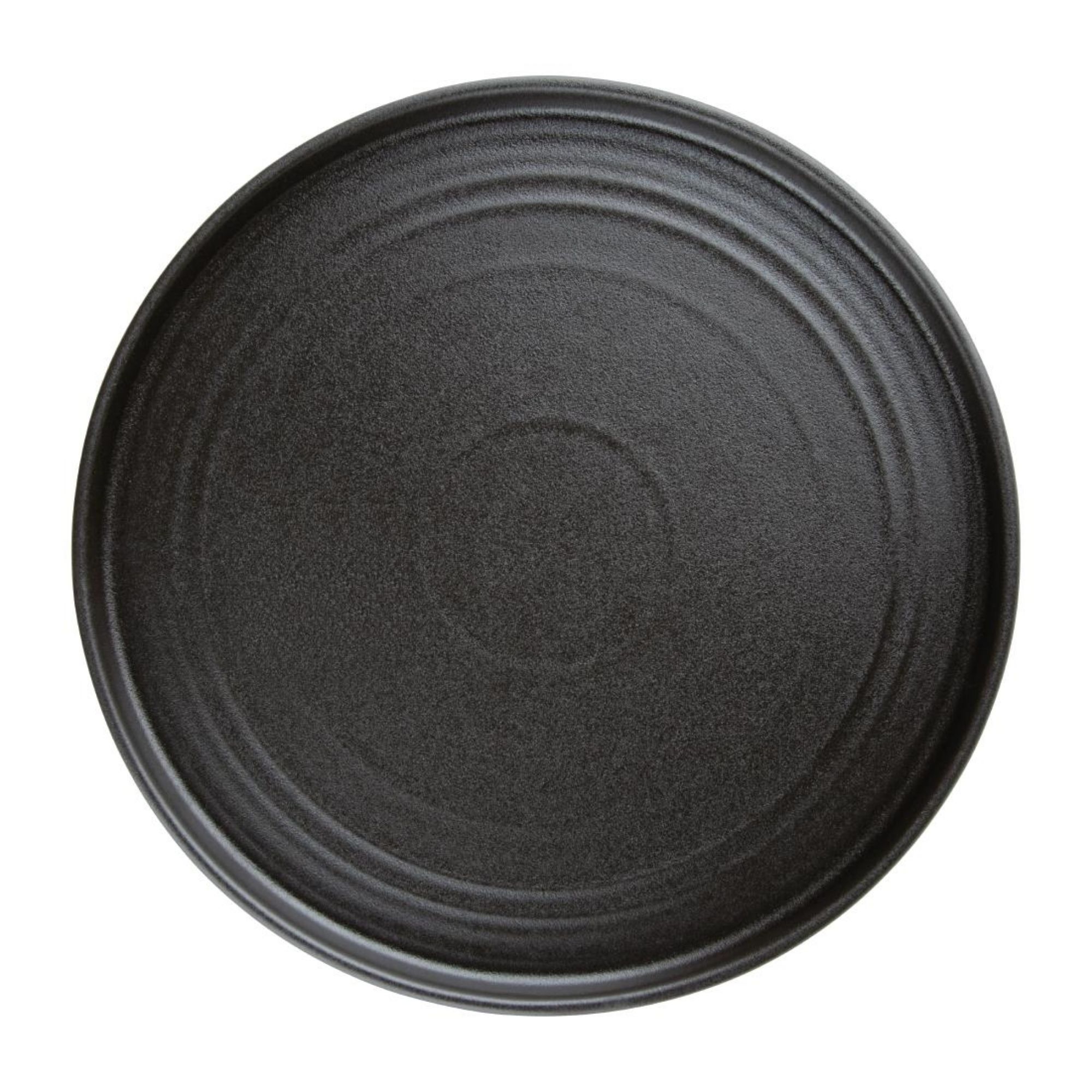 Picture of Olympia Cavolo Flat Round Plates Textured Black 270mm (4 Pack) - FD910