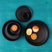 Picture of Olympia Cavolo Flat Round Plates Textured Black 270mm (4 Pack) - FD910