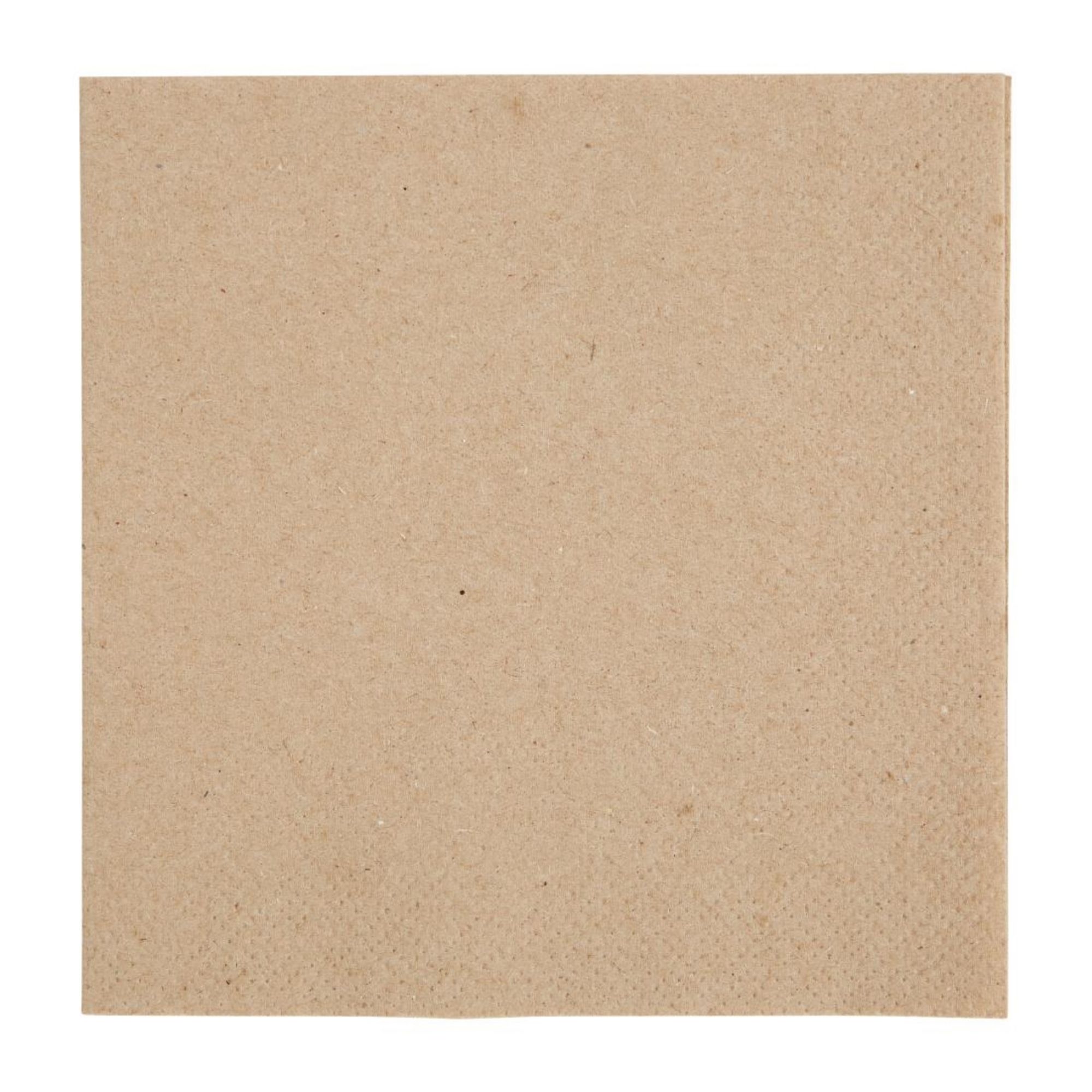 Picture of Fiesta Recyclable Recycled Cocktail Napkin Kraft 24x24cm 2ply 1/4 Fold (4000 Pack) - FE217