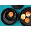 Picture of Olympia Cavolo Flat Round Bowls Textured Black 220mm (4 Pack) - FD907