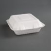 Picture of Fiesta Compostable Bagasse Hinged 3-Compartment Food Containers 201mm (200 Pack) - FC526