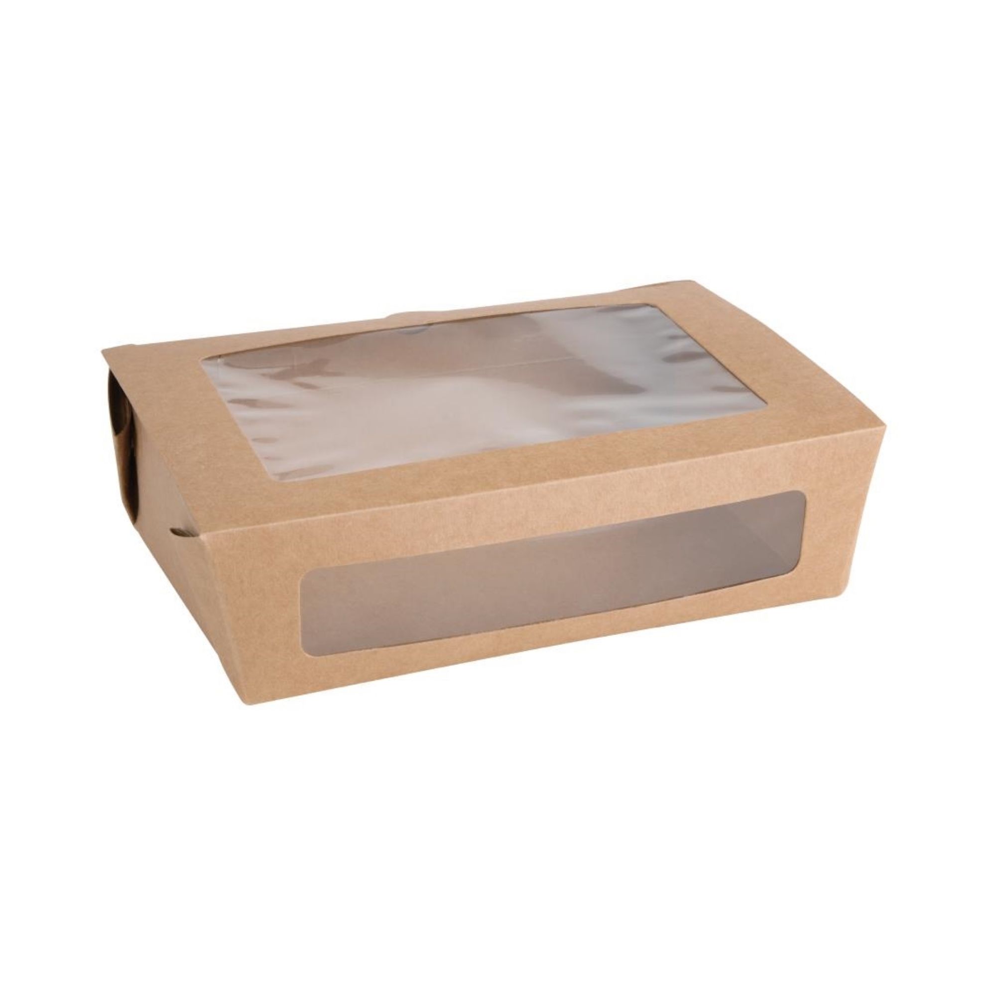 Picture of Fiesta Compostable Salad Boxes with PLA Windows 1600ml (200 Pack) - FB678