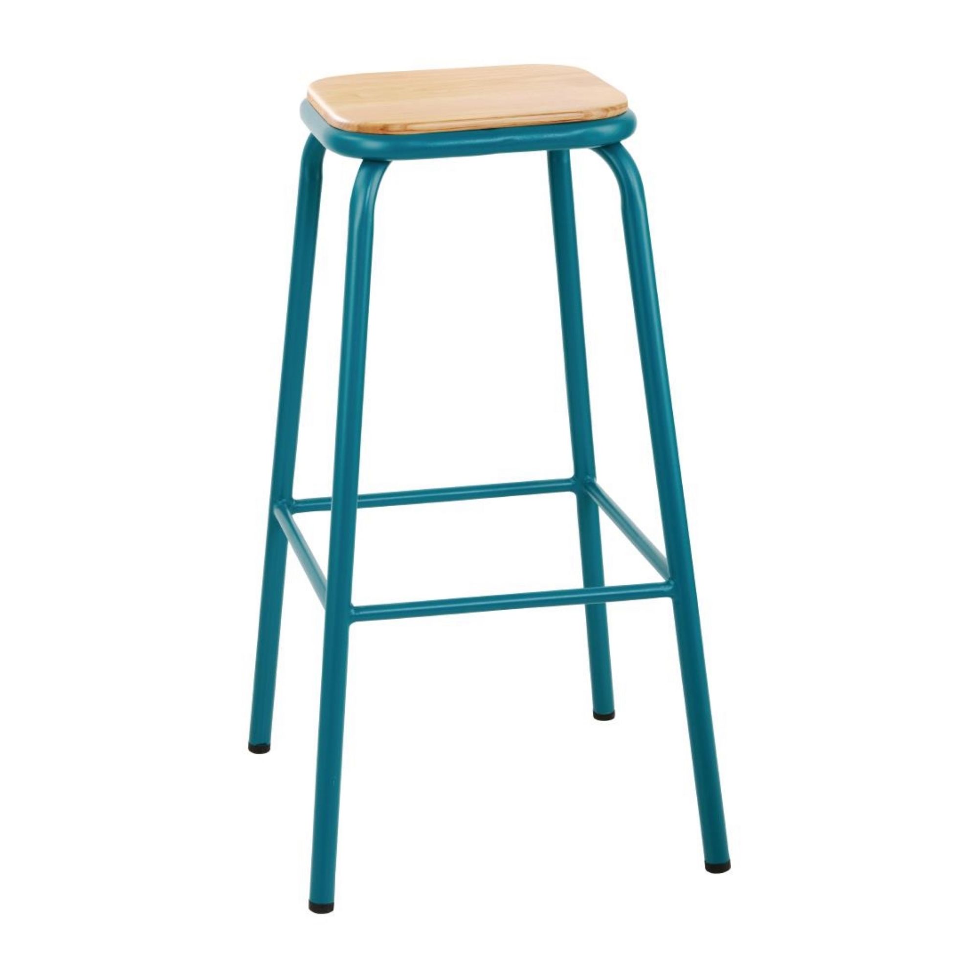 Picture of Bolero Cantina High Stools with Wooden Seat Pad Teal (4 pack) - FB938