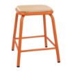 Picture of Bolero Cantina Low Stools with Wooden Seat Pad Orange (4 pack) - FB934