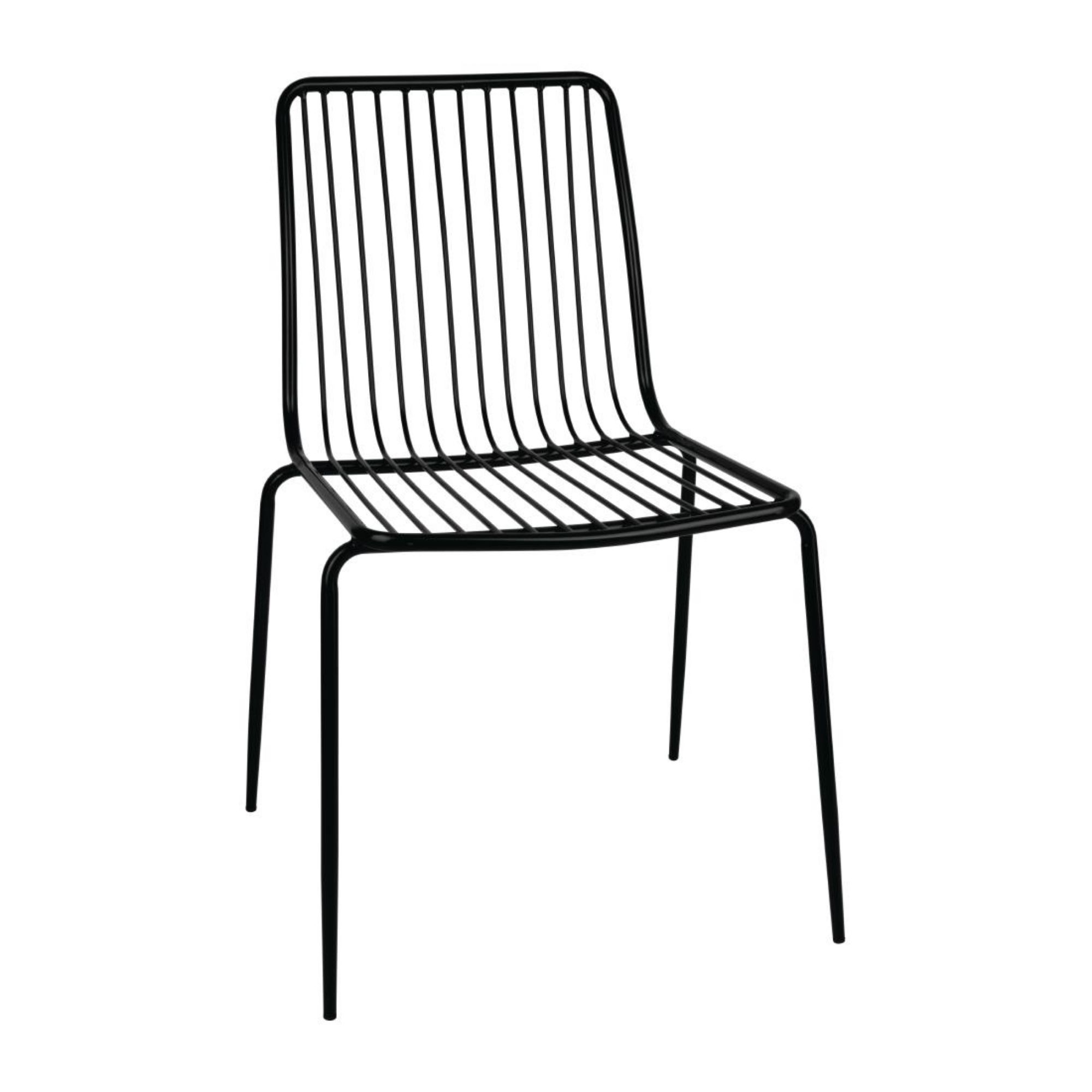 Picture of Bolero Steel Wire Dining Chairs Black (4 pack) - FB874