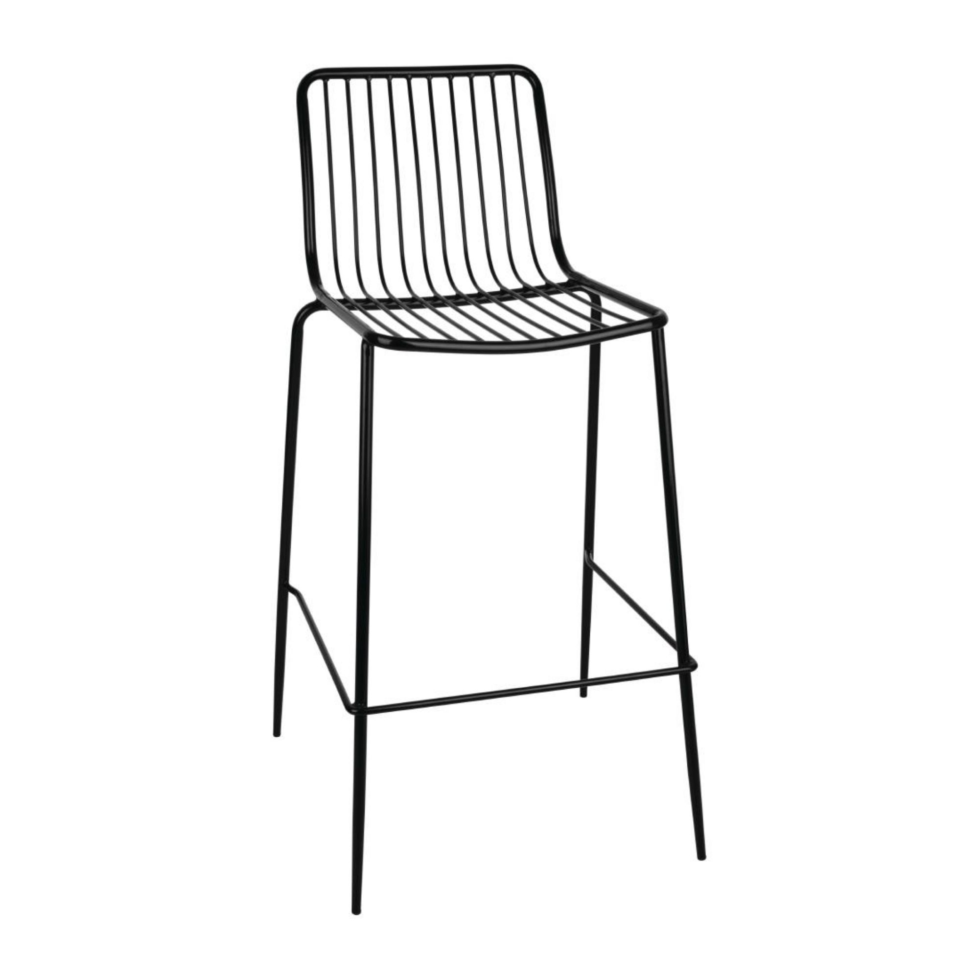 Picture of Bolero Steel Wire High Stools Black (4 pack) - FB875