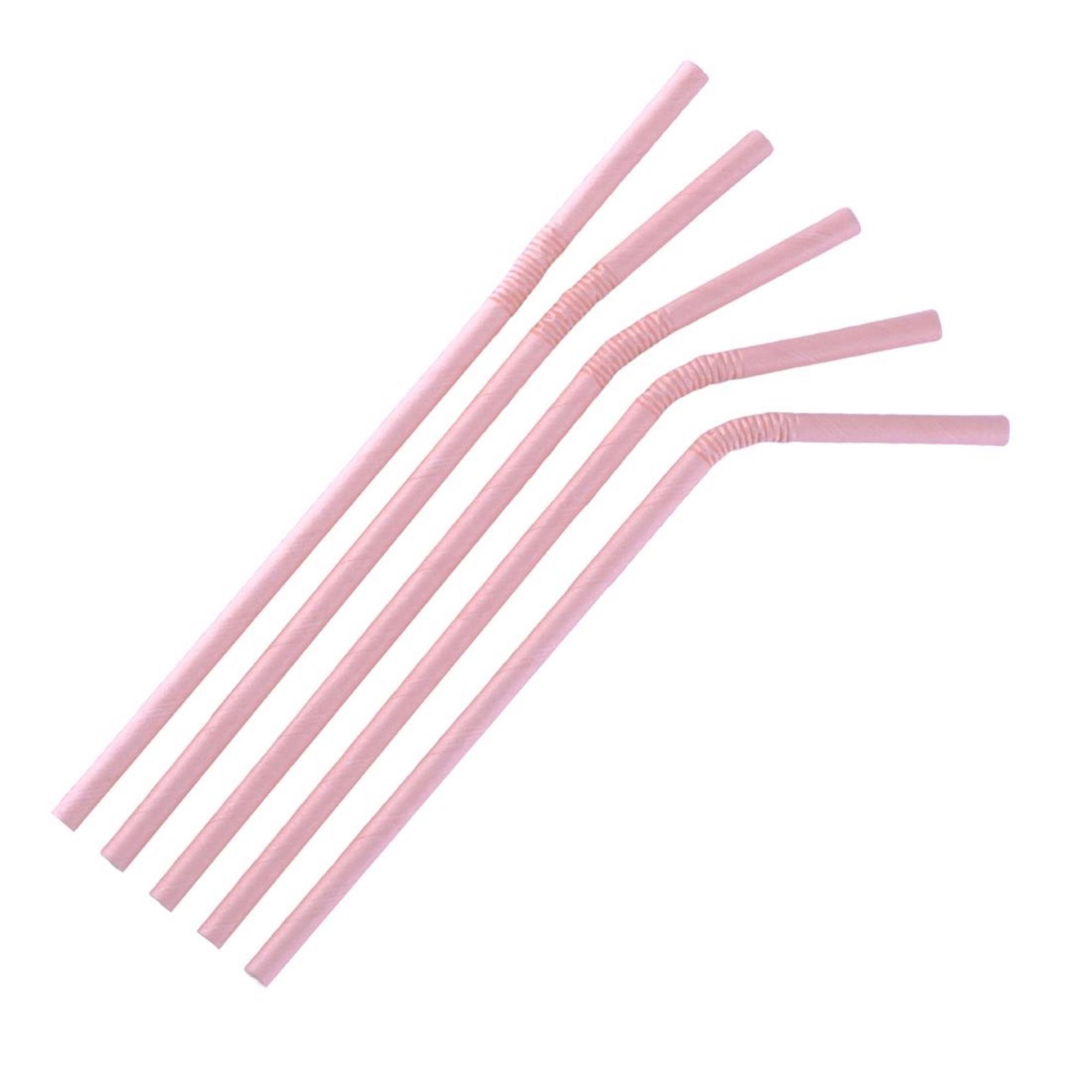 Picture of Fiesta Compostable Bendy Paper Straws Pink (250 Pack) - FB144